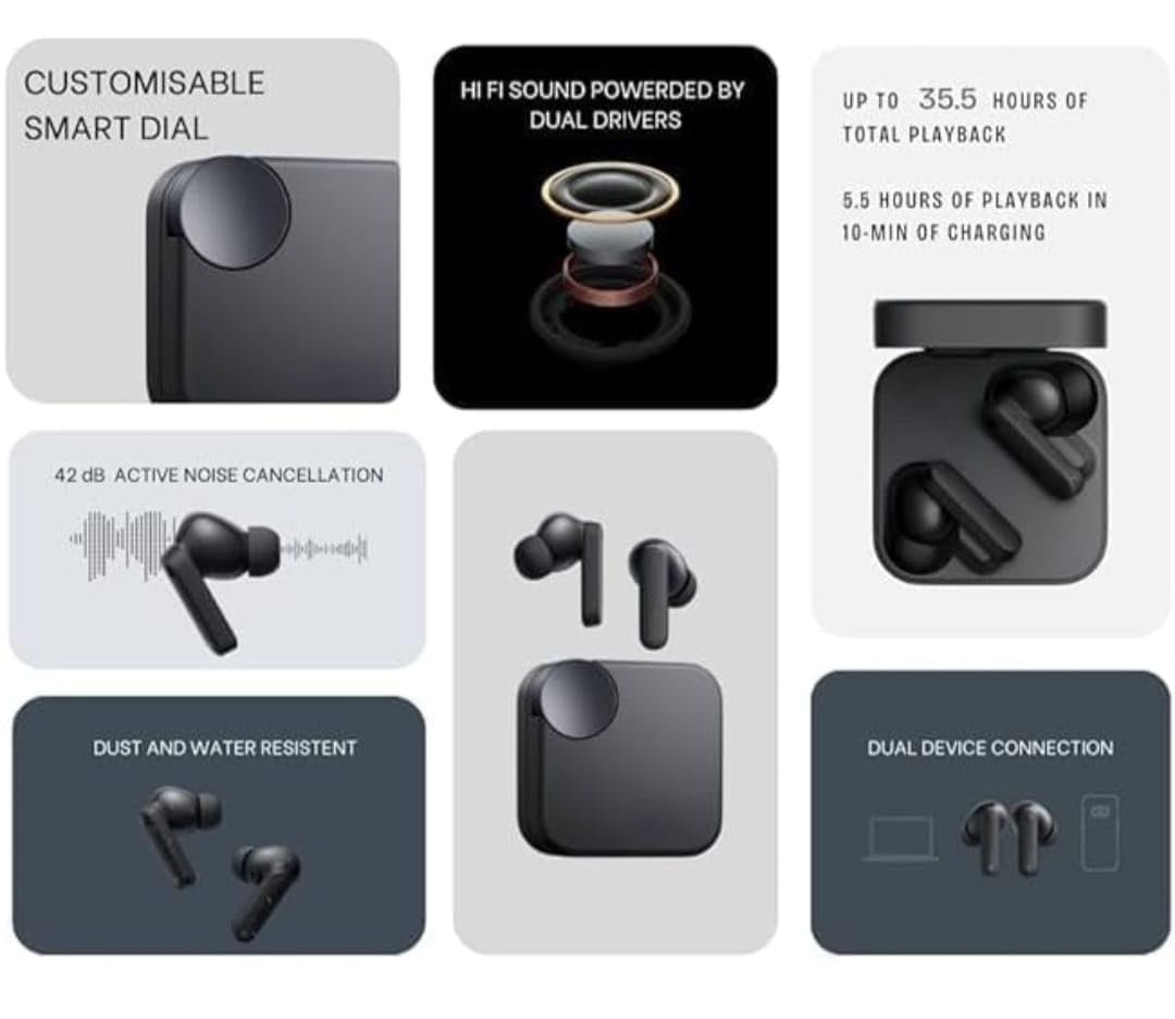 Earbuds Wireless Bluetooth 5.3 TWS Earphones with Full Touch Control, Built-in Microphone, Premium Sound Quality, Fast Stable Connection, Type C Charger Under 500 - Image 3
