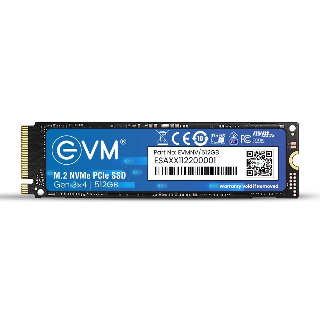 EVM 512GB NVMe M.2 SSD 2280 | PCIe Gen 3x4 Internal SSD | Up to 3200MB/s Read 2100MB/s Write | High Speed Storage for Laptop Desktop Gaming | 5 Year Warranty (EVMNV/512GB)