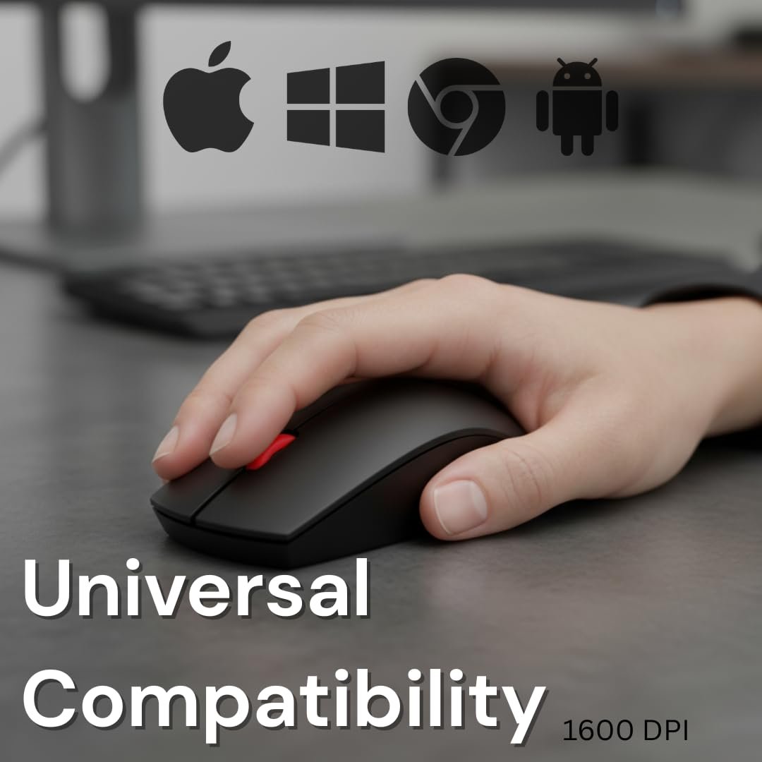 LAZYwindow® 2.4GHz Wireless Optical Mouse, 1600 DPI, USB Receiver - Image 5