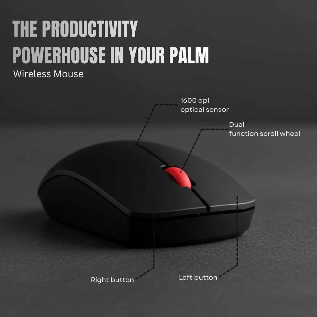 LAZYwindow® 2.4GHz Wireless Optical Mouse, 1600 DPI, USB Receiver - Image 4