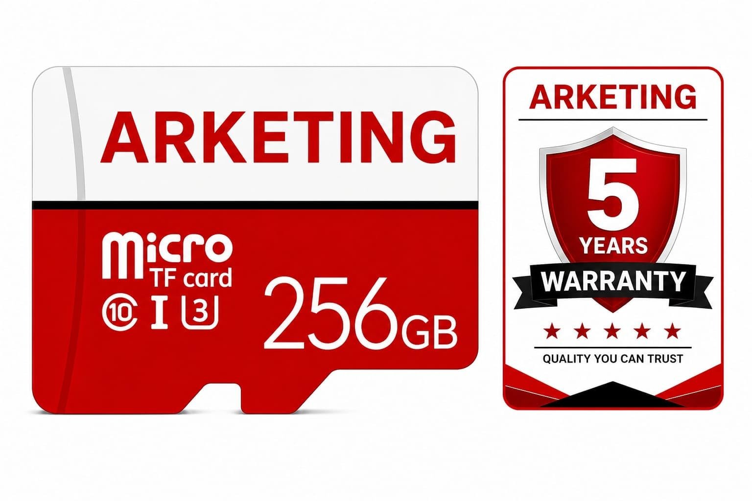 ARKETING Micro TF Card 256GB, Class 10 U3