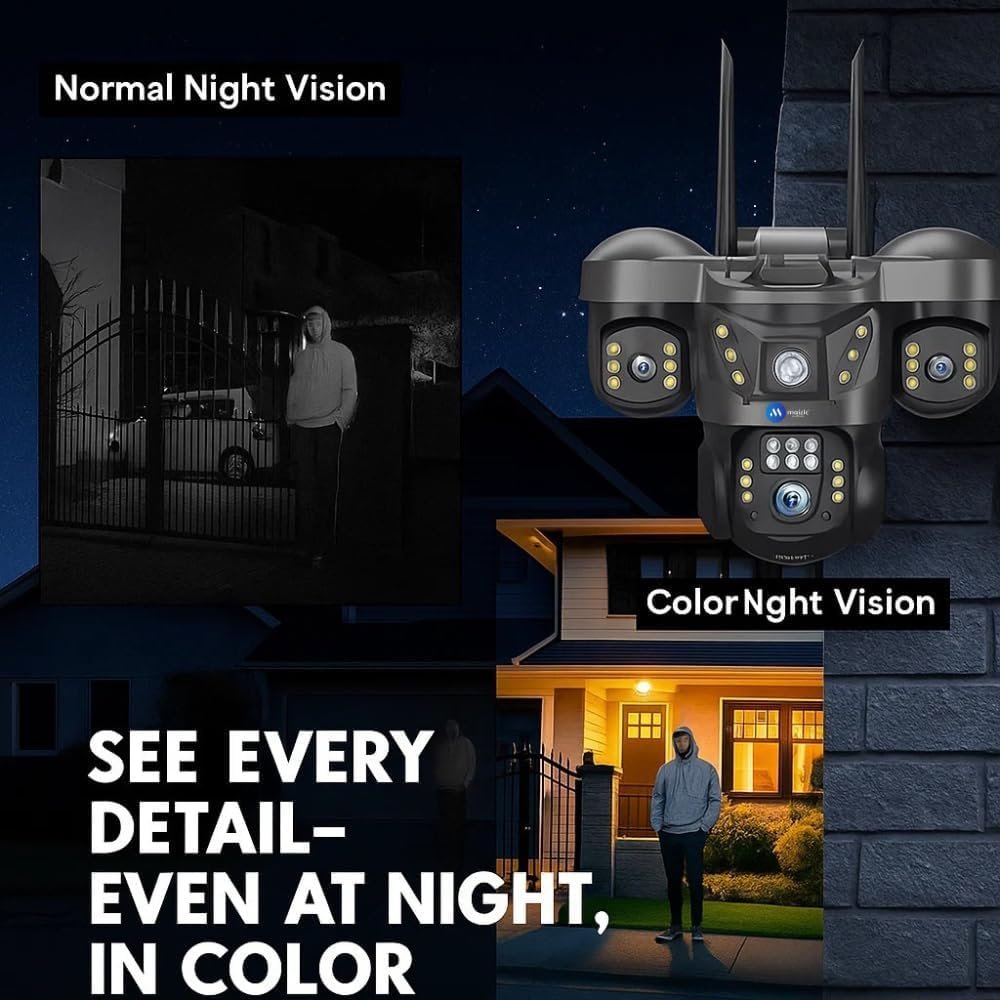 Maizic Smarthome Trion 4G Sim CCTV Camera 5MP3 (15MP) Triple Lens | 360 Pan Tilt Outdoor Security Camera | Color Night Vision | Human Motion Alerts | Two-Way Audio (Trion 4g Outdoor) - Image 3