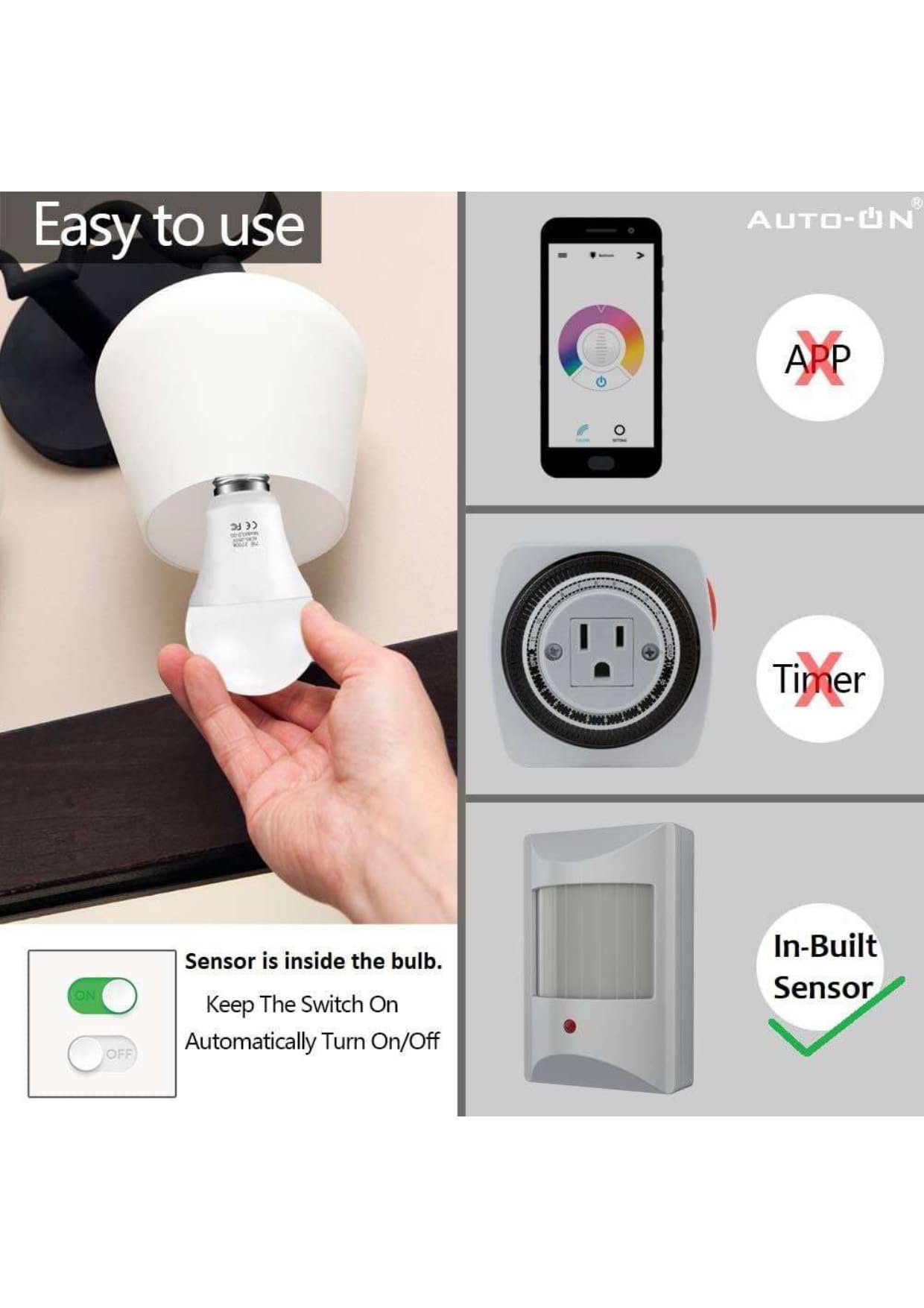 Auto-ON Day/Night Sensor 9W Smart LED Bulb, Soft White, Built-in Dusk to Dawn Sensing, 6th Gen Chip Technology, B22 Base, with Surge Protector. Pack Of 1(One Year Warranty) - Image 3