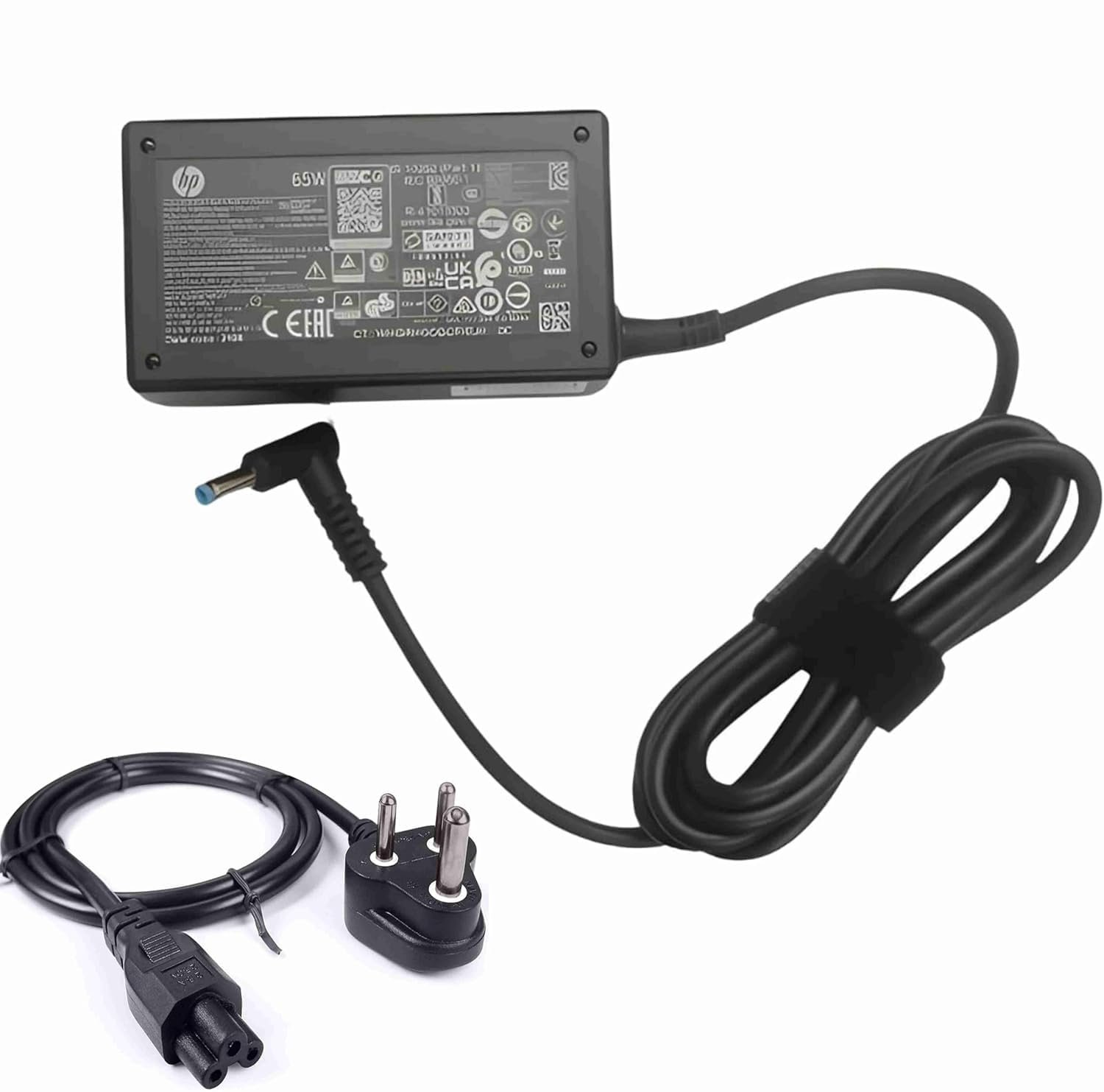 Sounce 65W HP Laptop Charger 4.5mm Blue Pin Adapter, Black