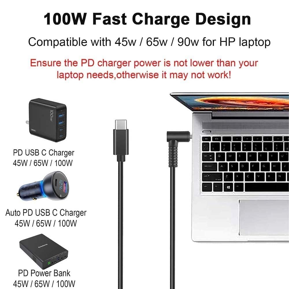 Wefly 4.5 * 3.0mm to Type-C Laptop Fast Charging with PD Chip Power Adapter for H/P - Image 3