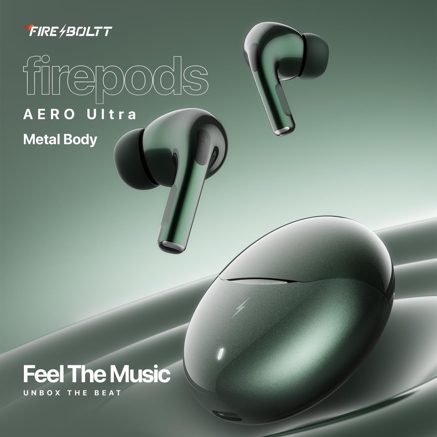 Fire-Boltt Aero TWS Earbuds Custom EQ, Wireless Bluetooth 5.4, Music & App Support, 50H Playtime, Fast Charging Case, 50ms Low Latency for Gaming, Touch Controls, IPX4 Waterproof, Clear Calls - Green - Image 2