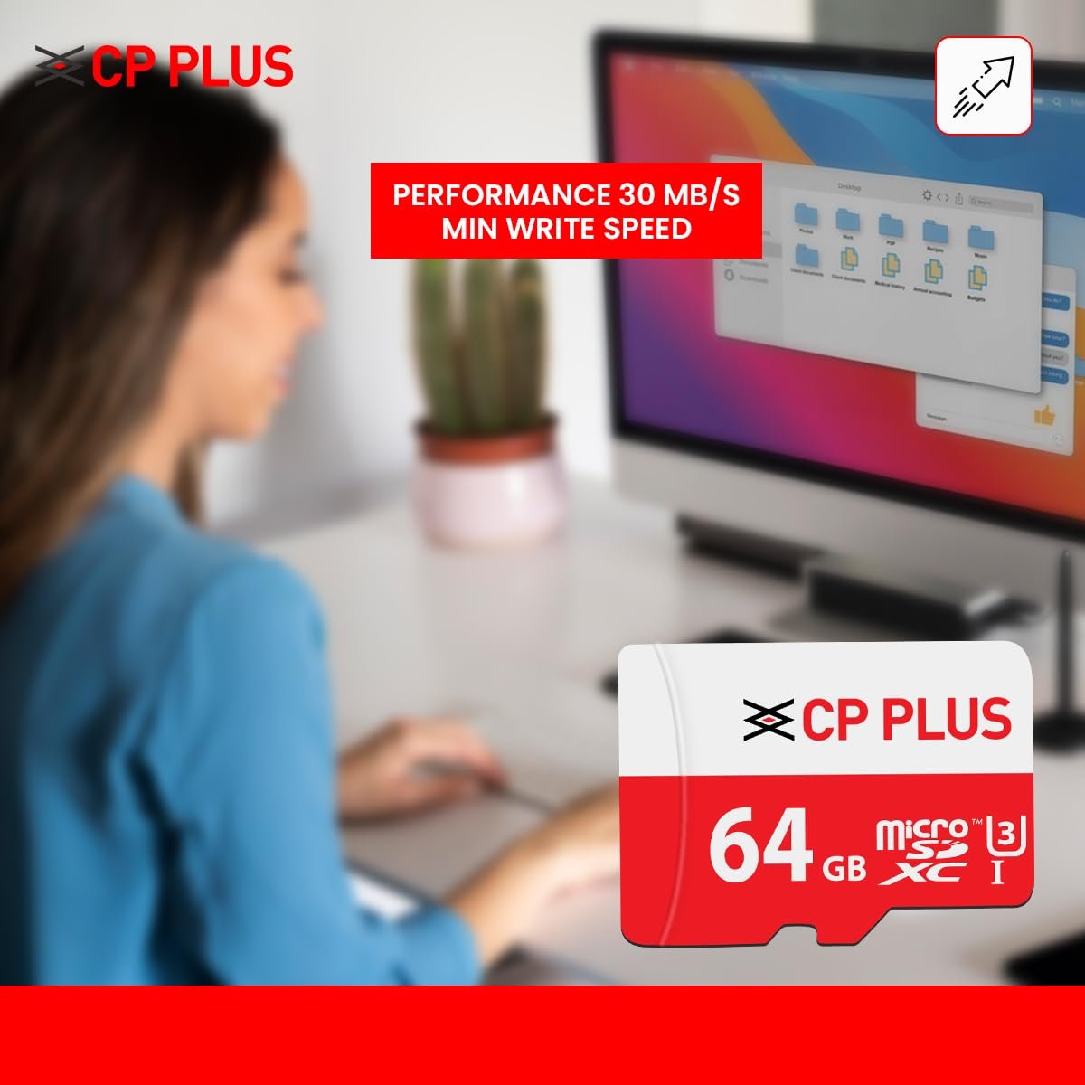 CP PLUS 64GB microSDXC Memory Card Grade UHS-3 Class 10, Up to 70 Mbps Reading & 30 Mbps Writing Speed with High Performance of Data Transfer & Lower Power Consumption for Portable Devices - Image 3