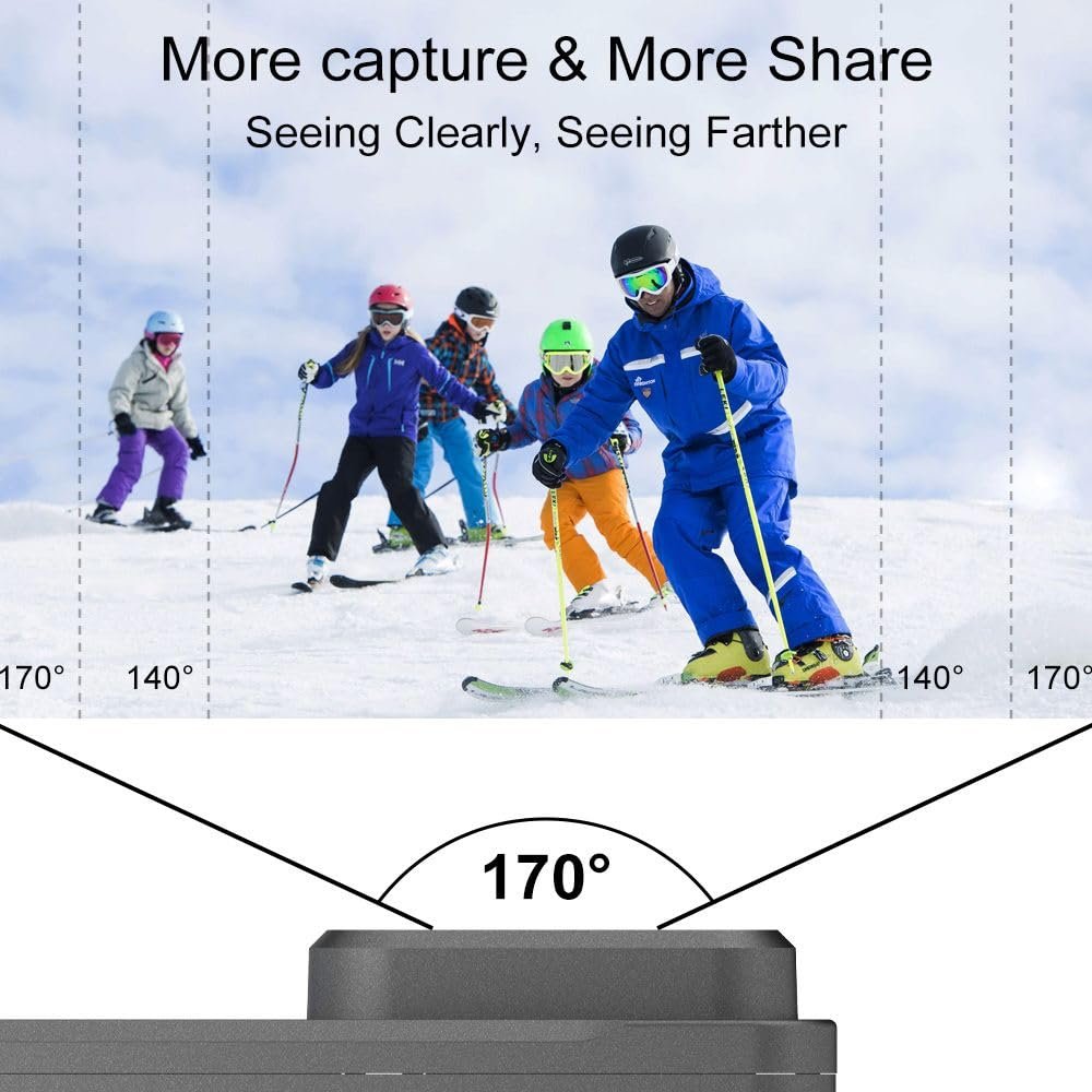 AJUK 6K Action Camera with 50MP Photos, EIS stabilization, Dual Touch Screens, WiFi, Remote Control, and 30M Waterproof case. Compatible with Android, iOS, Helmets, Bikes, Motorcycles, and tripods - Image 7