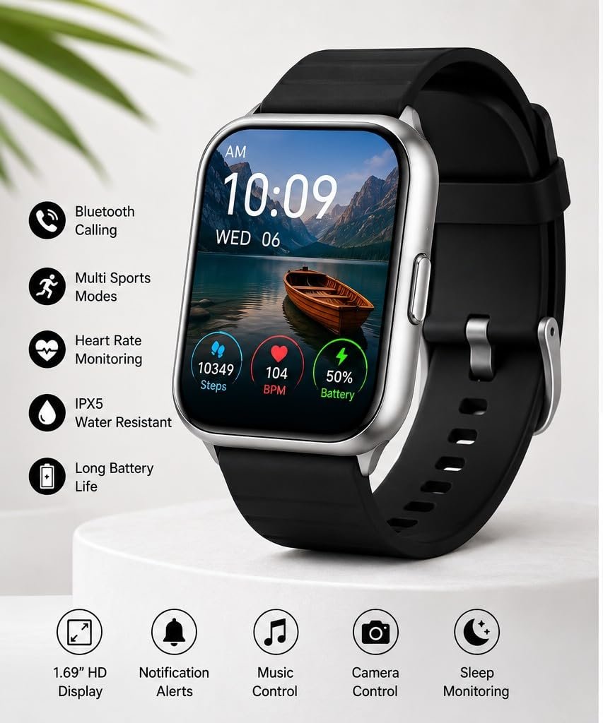 Bluetooth Calling Smart Watch with HD Display, Fitness Tracking, Heart Rate & Sleep Monitor for Android & iOS - Image 2