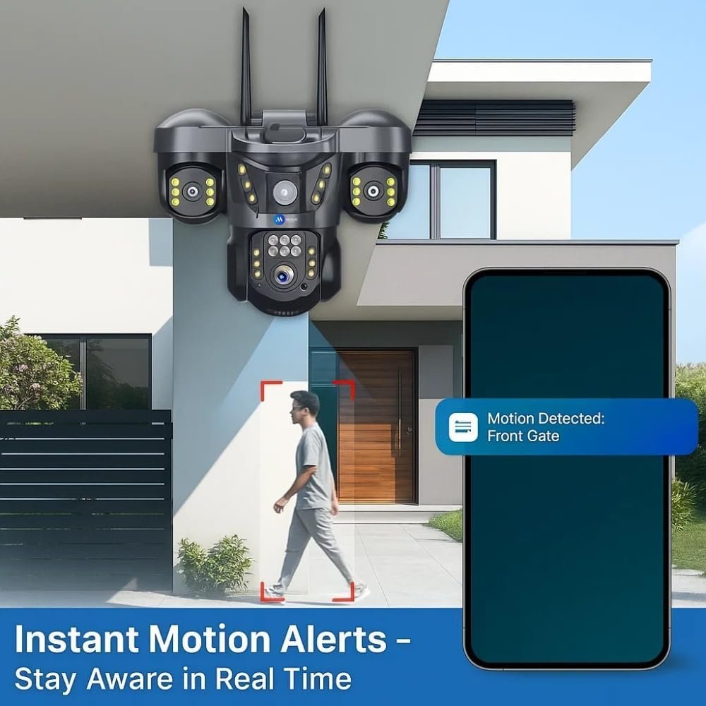 Maizic Smarthome Trion 4G Sim CCTV Camera 5MP3 (15MP) Triple Lens | 360 Pan Tilt Outdoor Security Camera | Color Night Vision | Human Motion Alerts | Two-Way Audio (Trion 4g Outdoor) - Image 6