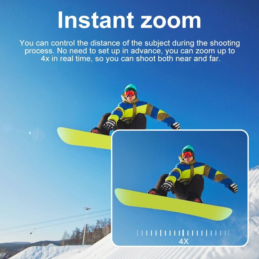 AJUK 6K Action Camera with 50MP Photos, EIS stabilization, Dual Touch Screens, WiFi, Remote Control, and 30M Waterproof case. Compatible with Android, iOS, Helmets, Bikes, Motorcycles, and tripods - Image 8