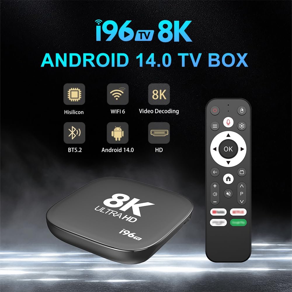 GADGETSWEAR 8K Smart Media Box with Voice Remote, WiFi, Bluetooth, 8GB RAM + 128GB Storage, HDMI & USB Connectivity, Screen Mirroring Support, Compact Digital Multimedia Device, 1 Month Subscription - Image 4