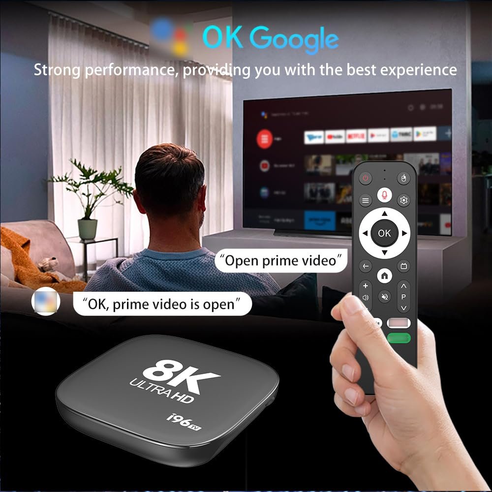GADGETSWEAR 8K Smart Media Box with Voice Remote, WiFi, Bluetooth, 8GB RAM + 128GB Storage, HDMI & USB Connectivity, Screen Mirroring Support, Compact Digital Multimedia Device, 1 Month Subscription - Image 5
