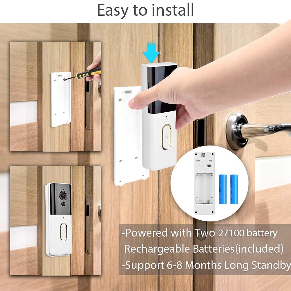 ROCKTECH Ultra-Wide Angle Smart Video Doorbell with Two Way Talk, 1080p Full HD Video, PIR Detection,Night Vision and WiFi Connectivity - Image 5