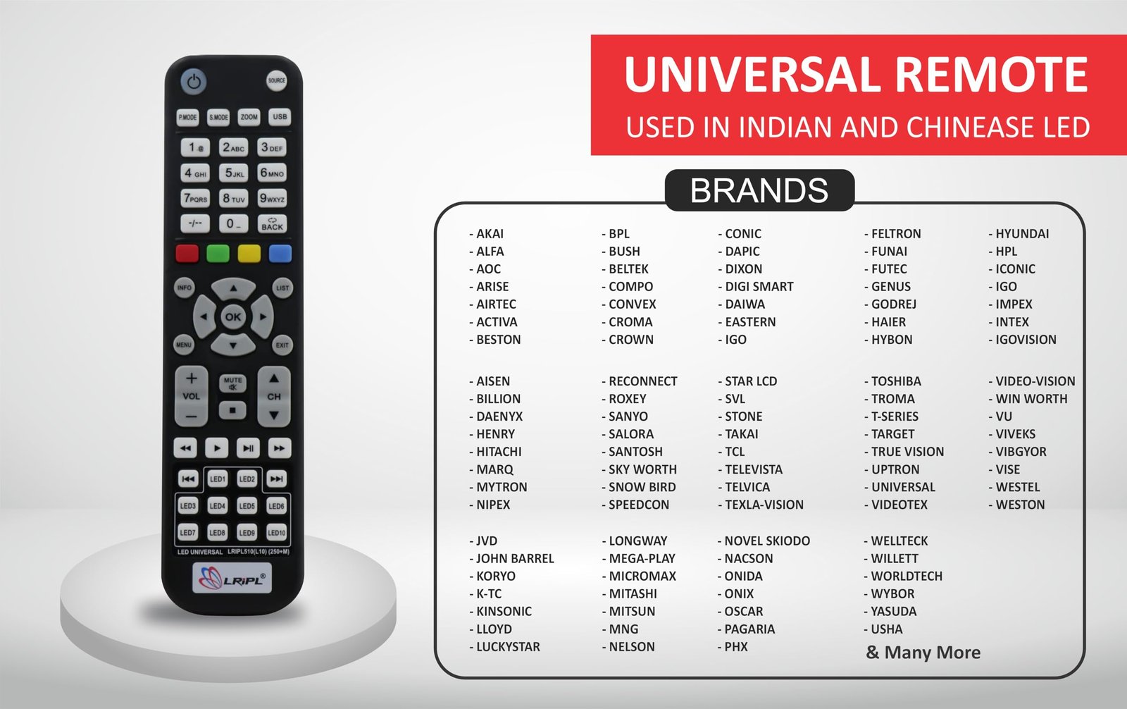 LRIPL Remote Control for Non Branded/Chinese Local Assembled TV - Image 4