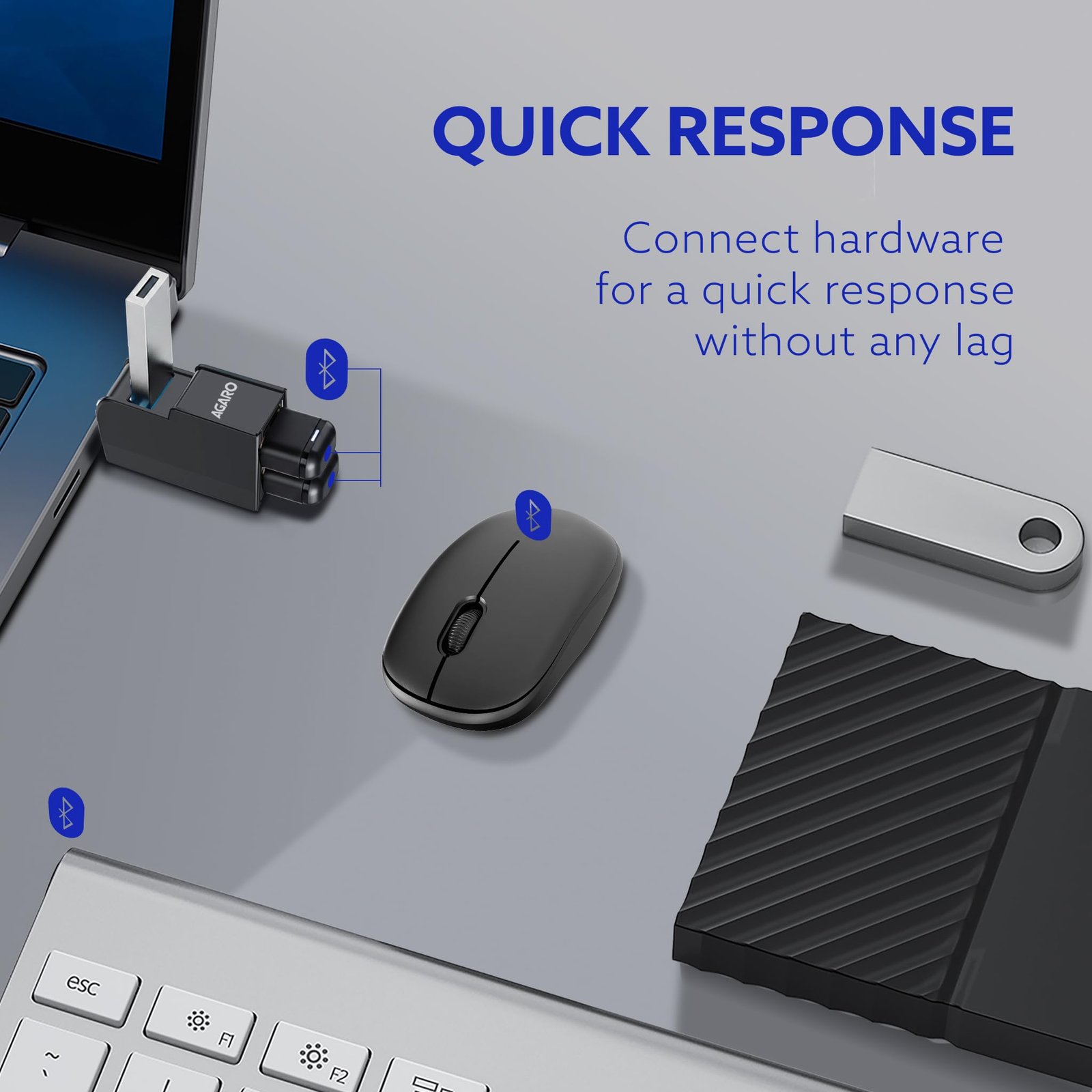AGARO 3-Port USB Hub, USB 3.0 Data Hub with High-Speed 5Gbps Transfer, Plug & Play, Compact & Lightweight, Ideal for Laptop, PC, Keyboard, Mouse & Pendrive - Image 6