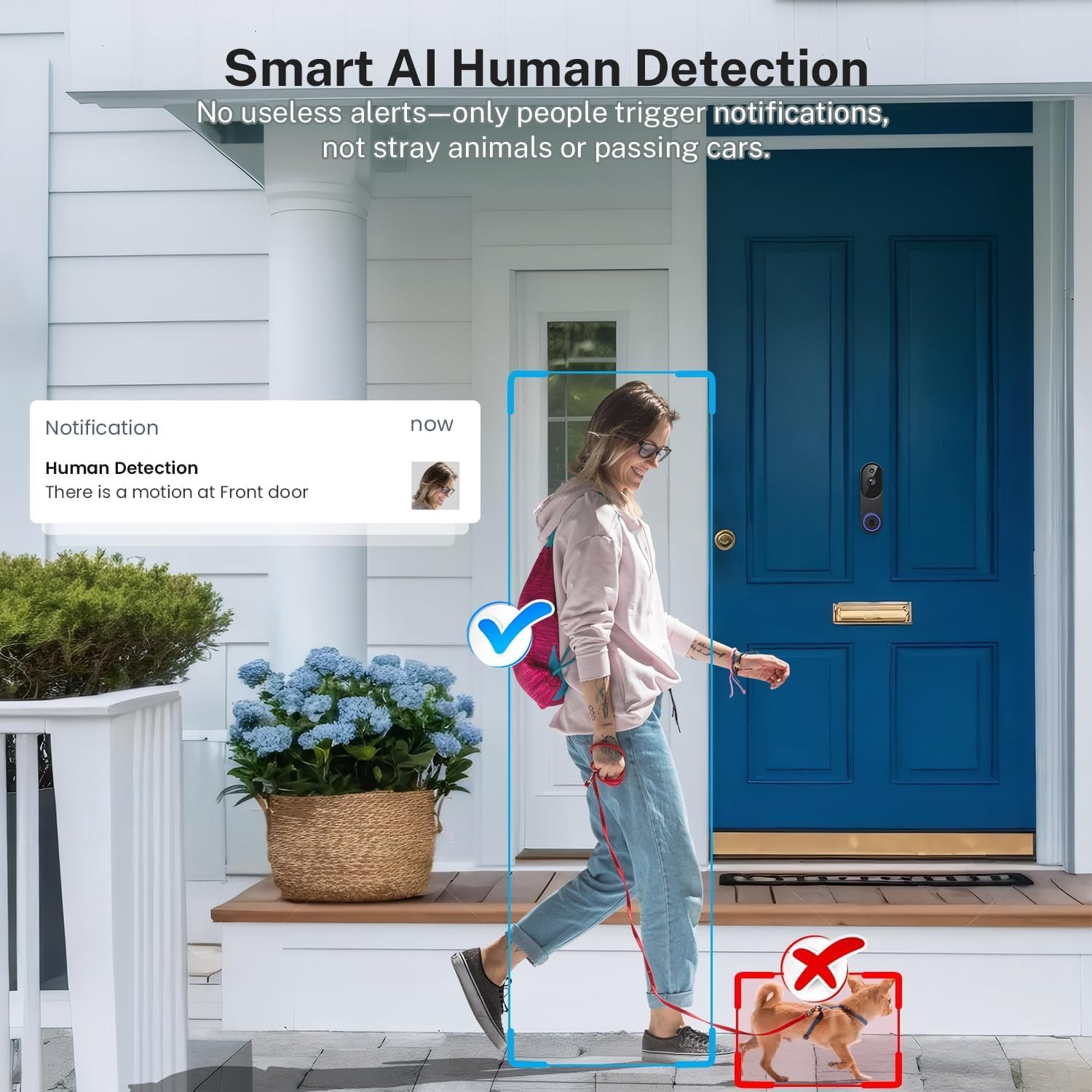 Deoxys Wireless Video Doorbell Camera with Chime, 1080P Smart WiFi Door Bells Camera,Motion Detection, 2-Way Audio, Night Vision,Battery Powered - Image 3