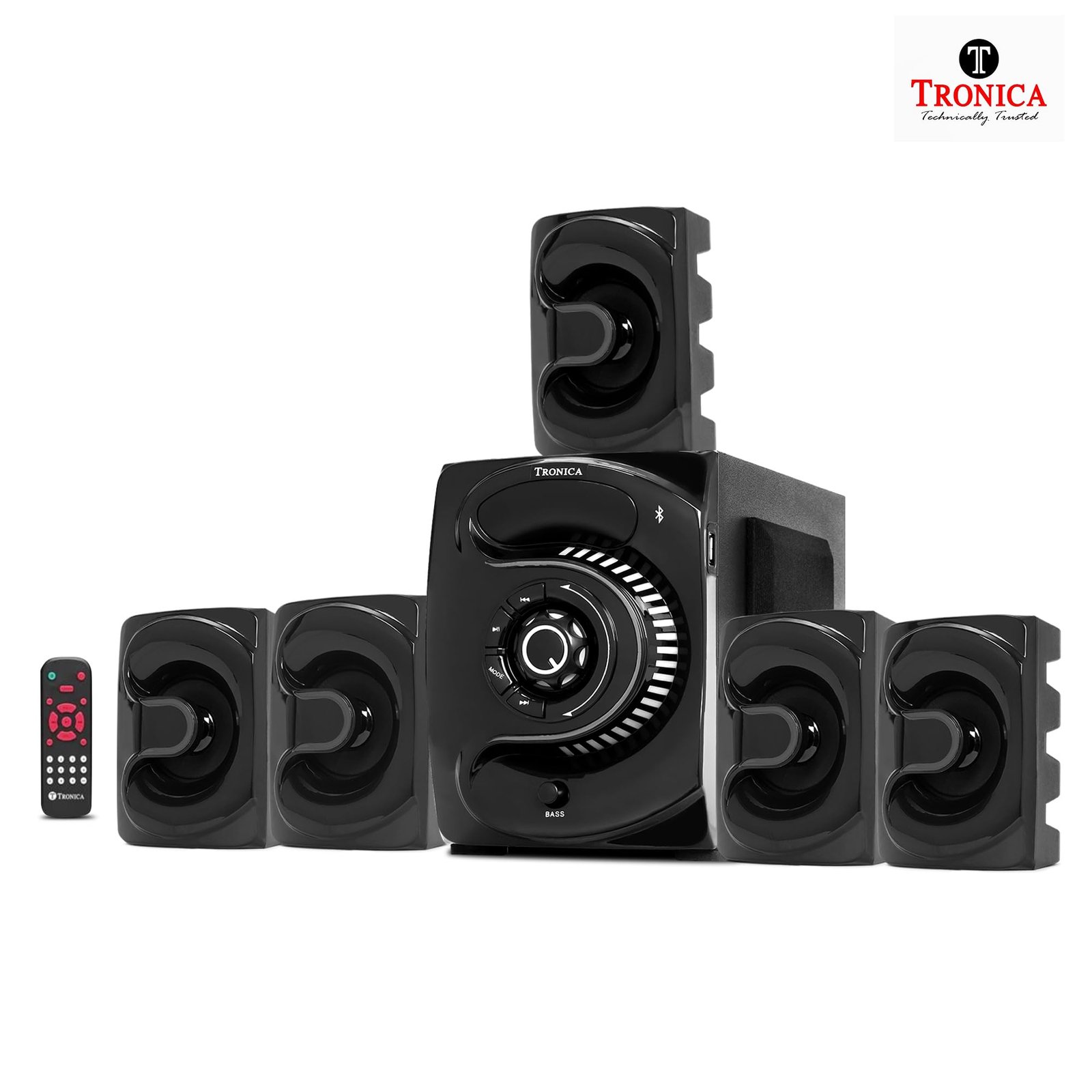 TRONICA 444 Superb 5.1 Bluetooth Home Theater System 45W with FM/PenDrive/Sd Card/Mobile/Aux Support & Remote - Image 5