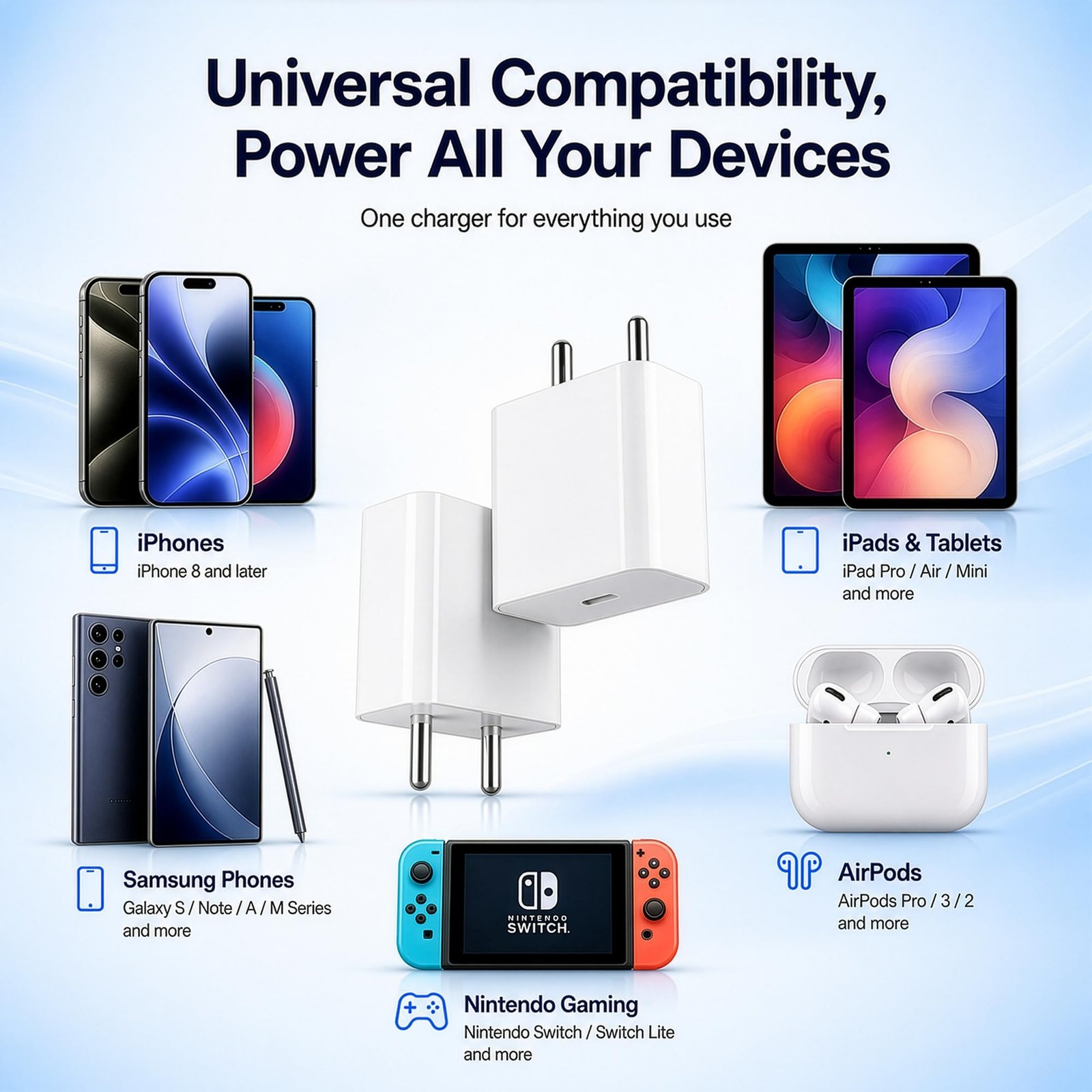 20W USB-C Charger with Type-C Cable Fast Charging for iPhone & iPad Kit - Image 5