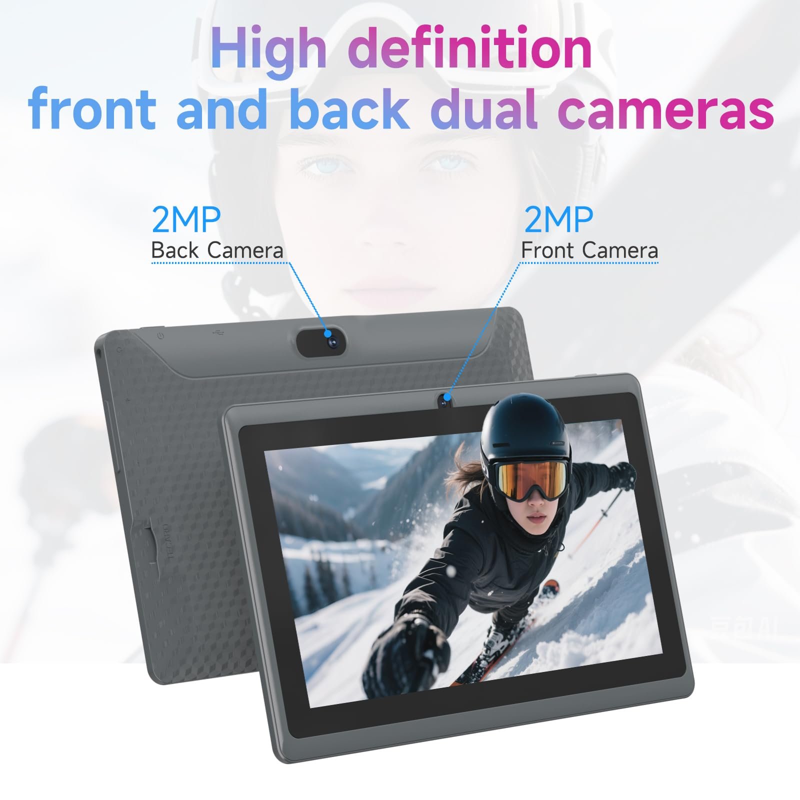 HOTTABLET Tablet 7 Inch Android 14.0 with Protective Case, 8GB (4+4GB Expand) RAM+32GB ROM, IPS Screen, Dual Camera, Bluetooth 5.0 WiFi Tab (Gray) - Image 5