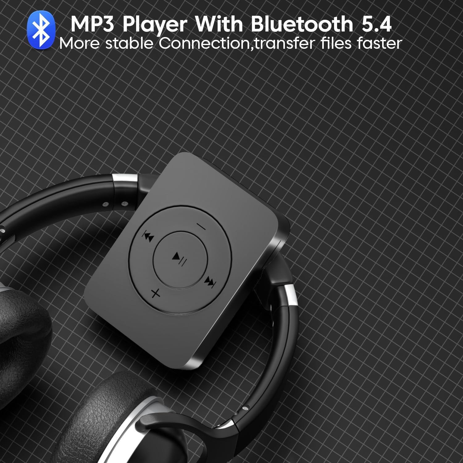 Sounce Bluetooth 128GB MP3 Player Built-in Speaker HiFi Lossless Portable Audio Player for Running Gym Travel Study Expandable 128GB Mini Music Player Screen-Free Digital Media Device Matte Black - Image 3