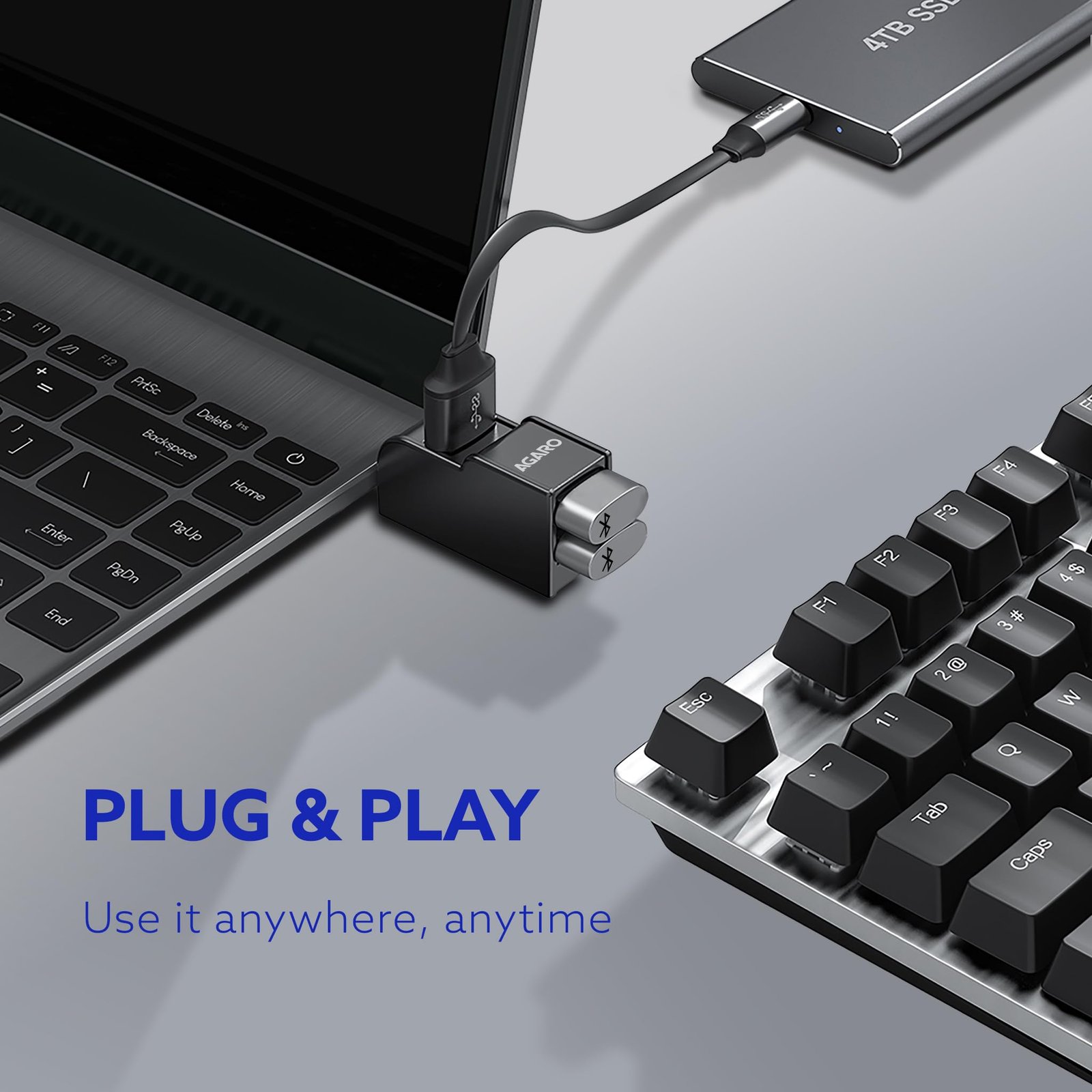 AGARO 3-Port USB Hub, USB 3.0 Data Hub with High-Speed 5Gbps Transfer, Plug & Play, Compact & Lightweight, Ideal for Laptop, PC, Keyboard, Mouse & Pendrive - Image 4