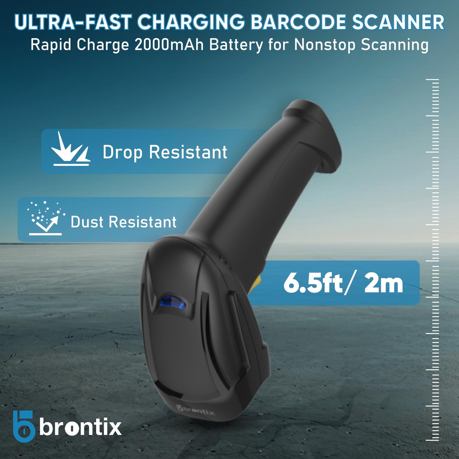 Brontix X2 Wireless barcode scanner rechargeable with super fast scanning - Image 4