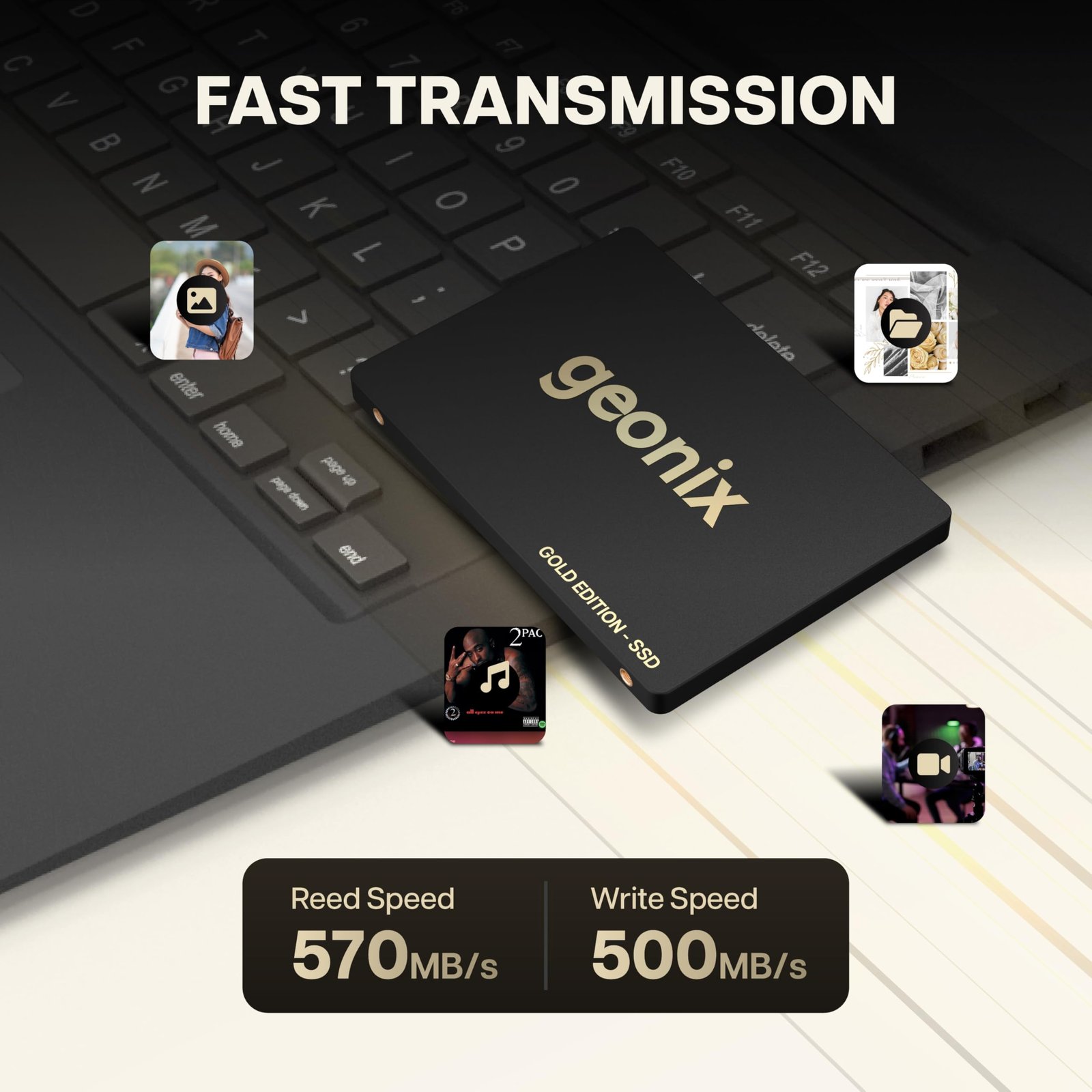 GEONIX SATA 2.5" 256GB Internal Solid State Drive6Gb/s | Fast Performance | Read/Write Speed Upto - 570/500 MB/s | Quad Channel Controller Compatible with PC and Laptop | 5 Years Warranty. - Image 2