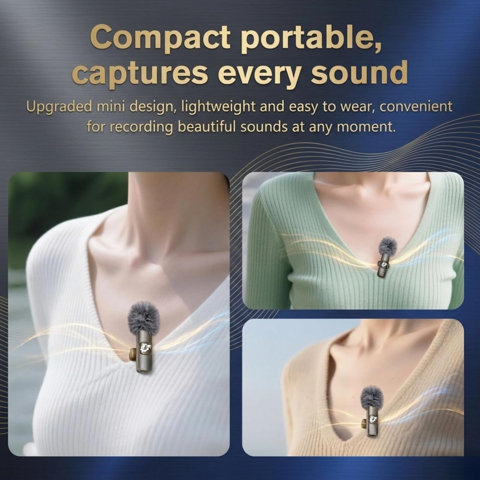 GADGETSWEAR Dual Wireless K8 Lavalier Microphone Plug and Use for YouTube Recording Video, Collar Bluetooth Mic for Vlogging, Portable & Compatible Android, iPhone (K8 Furry) - Image 5