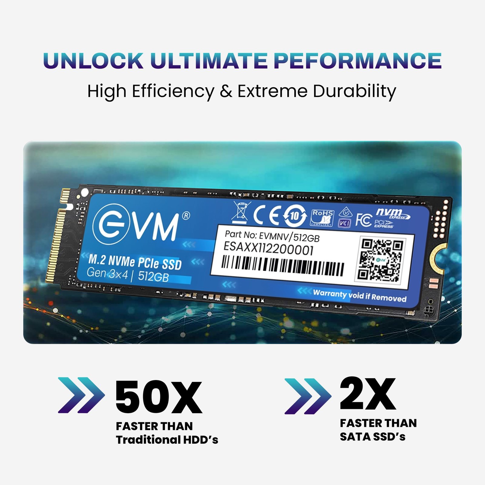 EVM 512GB NVMe M.2 SSD 2280 | PCIe Gen 3x4 Internal SSD | Up to 3200MB/s Read 2100MB/s Write | High Speed Storage for Laptop Desktop Gaming | 5 Year Warranty (EVMNV/512GB) - Image 4