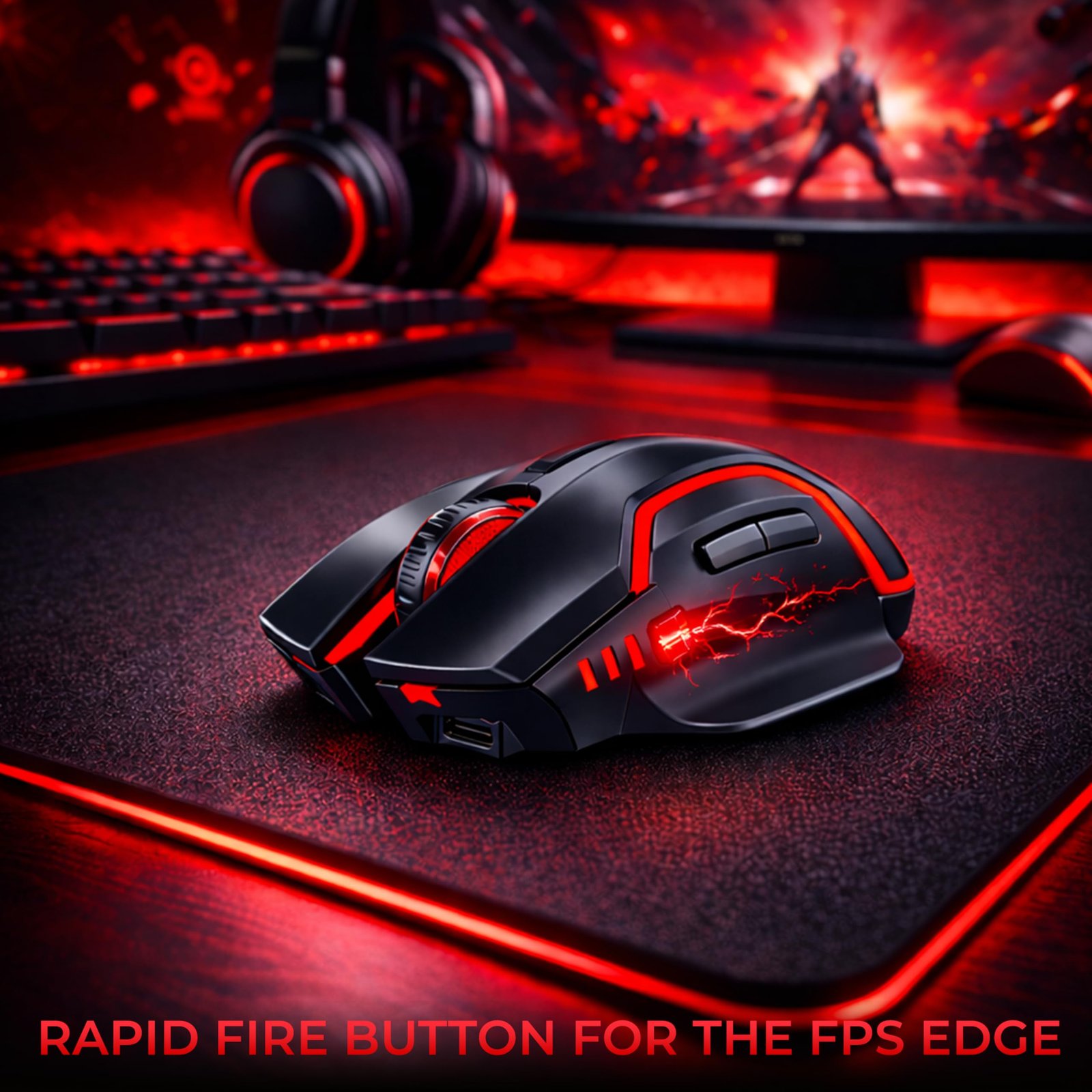 Ant Esports GM320 Pro Wireless Gaming Mouse RGB Backlit 3200 DPI Optical Sensor 2.4GHz USB Receiver Type-C Rechargeable Battery 8 Pre-Defined Buttons Ergonomic Lightweight Mouse for PC Laptop_ Black - Image 4