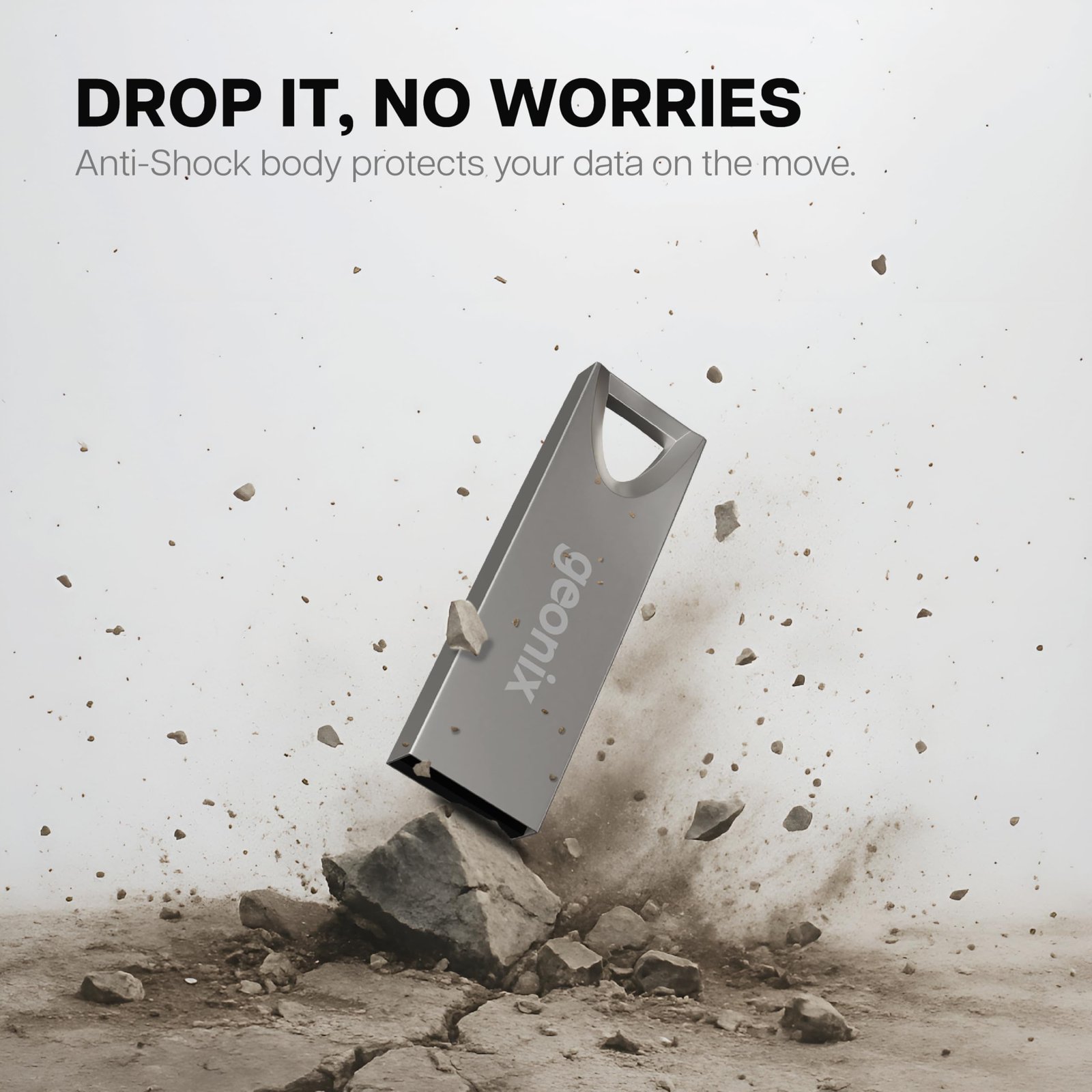 Geonix Pendrive I Silver I USB 2.0 I Keyring Design I Lightweight I Variant 8GB I 5 Years Warranty - Image 4