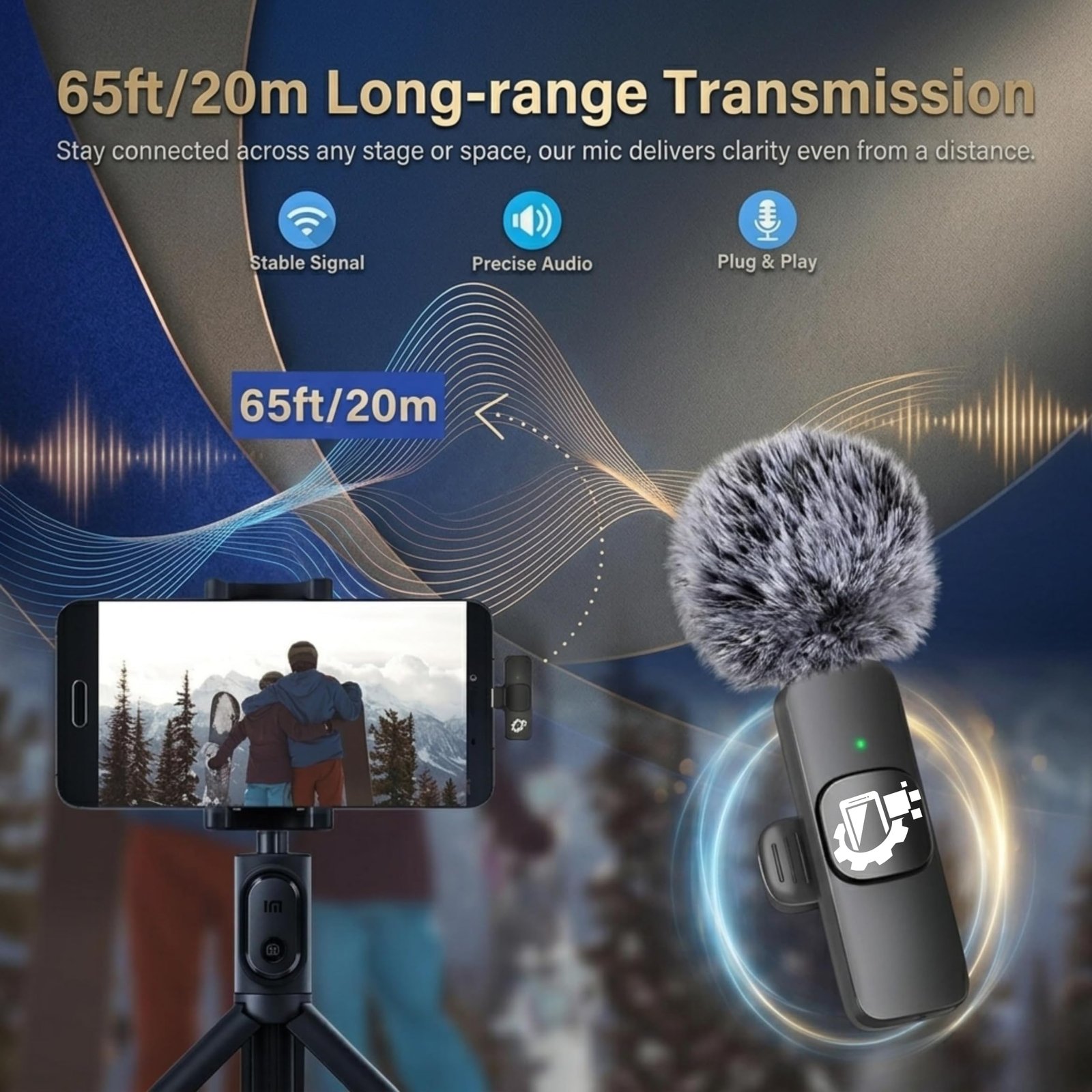 GADGETSWEAR Dual Wireless K8 Lavalier Microphone Plug and Use for YouTube Recording Video, Collar Bluetooth Mic for Vlogging, Portable & Compatible Android, iPhone (K8 Furry) - Image 3