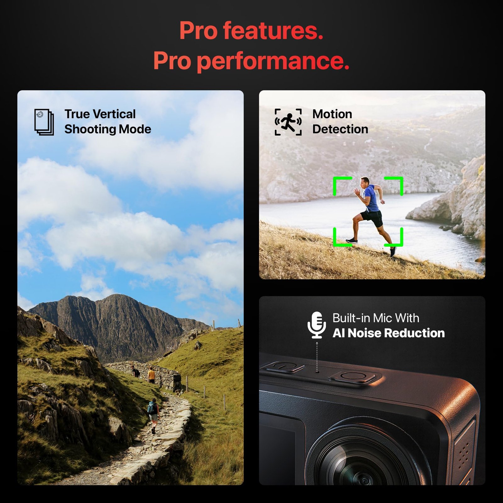 IZI One Pro 5.7k Action Camera | Ultra HD Sony STARVIS Sensor | 20M Body Waterproof | 2 x Battery with 240min Recording | Dual OLED, 6-Axis Gyro Stabilisation | HQ Mic Support | Reels, Vlogs & Bikes - Image 7