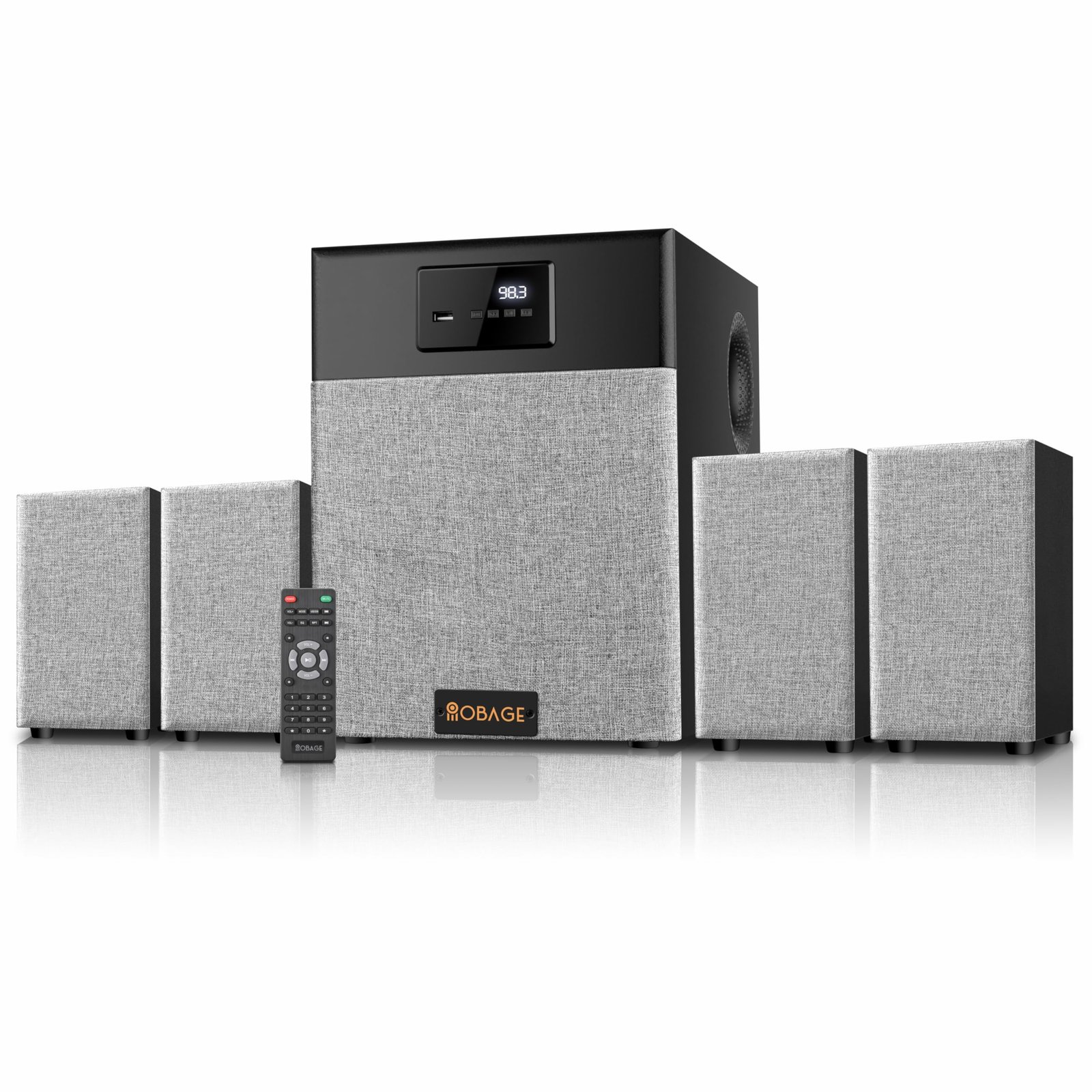OBAGE Classic-6 4.1 Home Theatre System | 120W Output | HDMI ARC, Optical in, Bluetooth 5.3, USB, FM, AUX | Deep Bass Surround Sound for TV, Music & Movies
