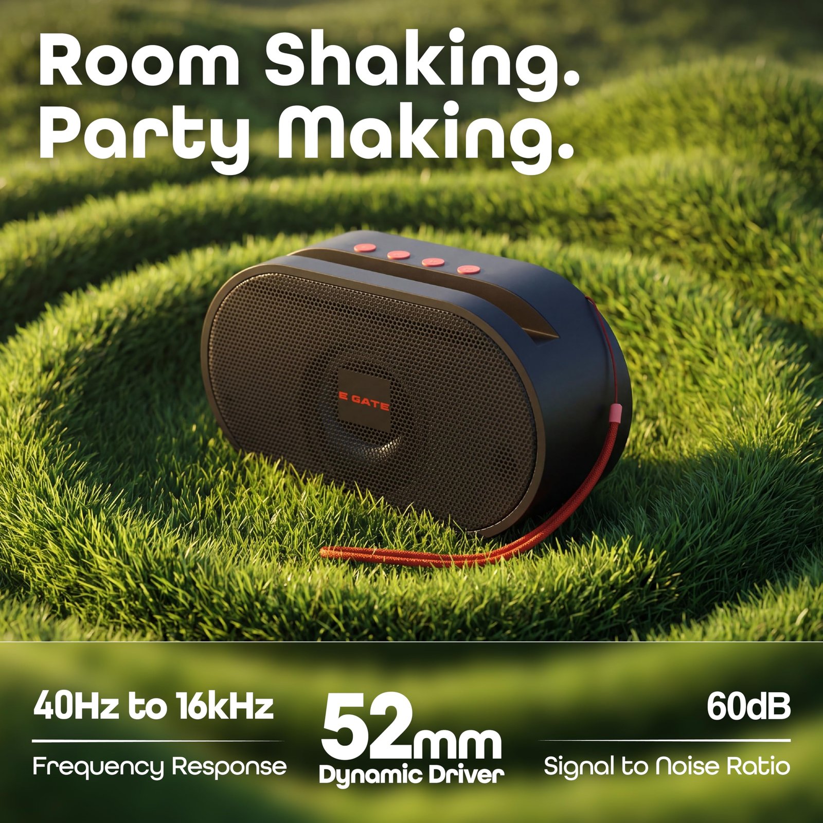 E GATE Atom S21 Bluetooth Wireless Speaker with Phone Stand | 5W | 52mm Driver, Bluetooth 5.2 | TWS Pairing, FM Radio, USB & mSD Card Support | Up to 10 Hours Playtime Portable Speaker (Black) - Image 9
