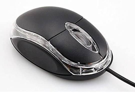 Wired USB Optical Mouse with Scroll Wheel, Black