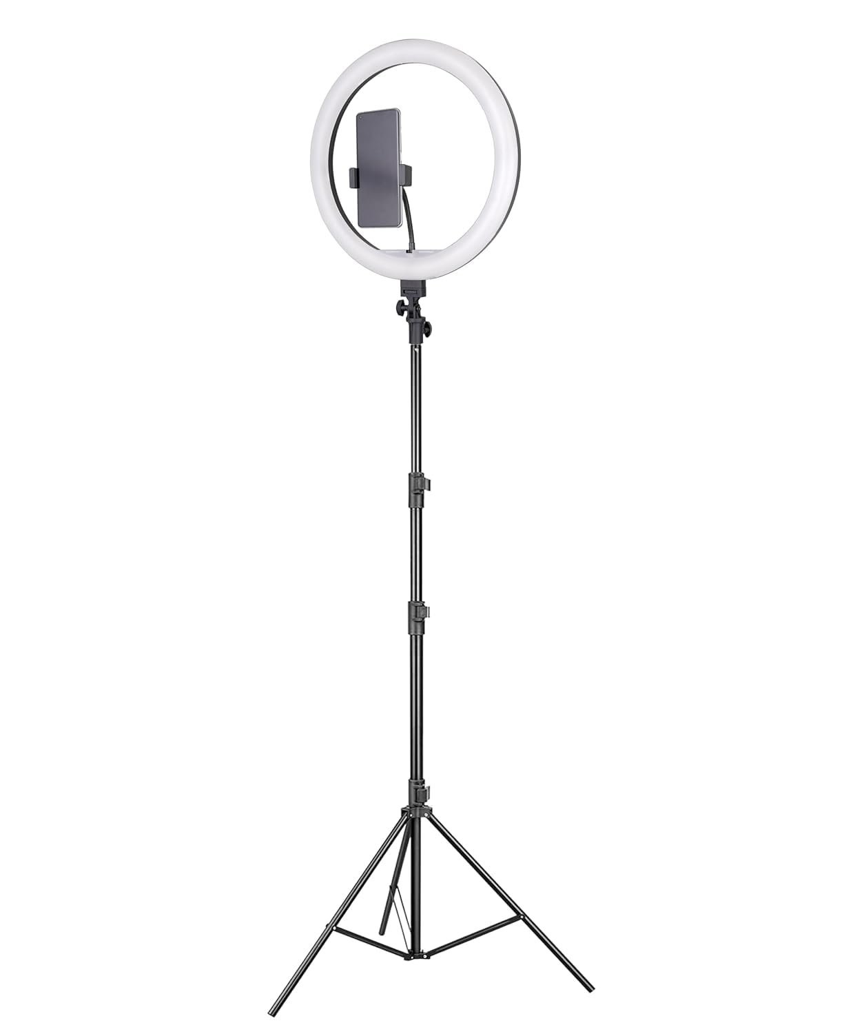 Ring Light with Tripod Stand, LED Circle Light with Phone Holder, Adjustable Height, Photography Lighting (4) - Image 2
