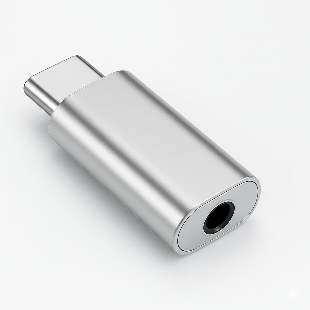 USB Type-C to 3.5mm Audio Adapter, DAC Chip, Universal Compatibility, Aluminium Housing, Silver [if Your Phone Have 3.5mm Jack This Product Didnt Working ON Your Device (Silver)