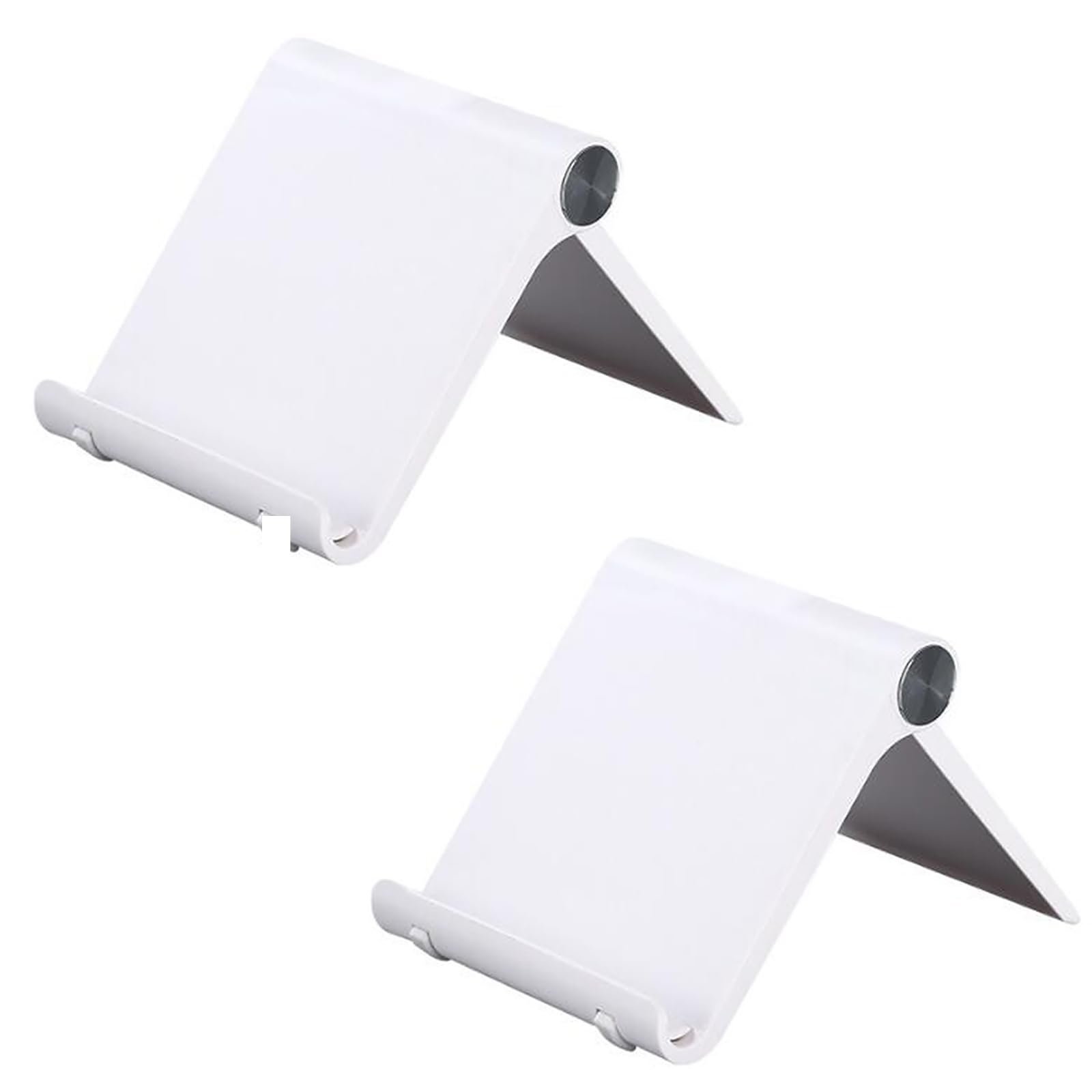 Tablet Stand, Smartphone Stand, ABS Material, Lightweight, Foldable, Adjustable Angle, Anti-Slip, Suitable for Smartphones and Tablets (White - Set of 2)