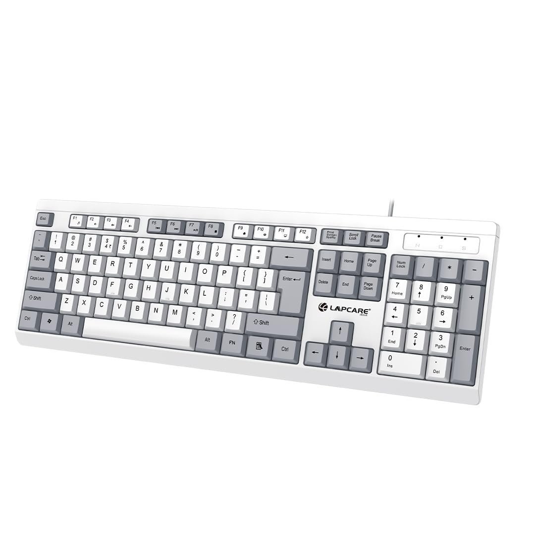 USB Alfa Keyboard 7 Wired Membrane Keyboard | 104-Key US Layout | UV Coated Keycaps | Ergonomic Design | Quiet & Durable Membrane Build | 1-Year Warranty (LOX-106)
