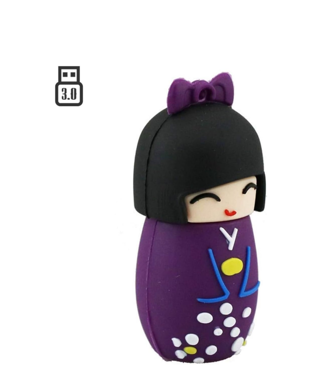 CleverlyGifted® 64GB Purple Japenese Doll USB Flash Drives, 2.0, Gifting Pen Drive, Upto 10Mbps, 1Pc - Image 2