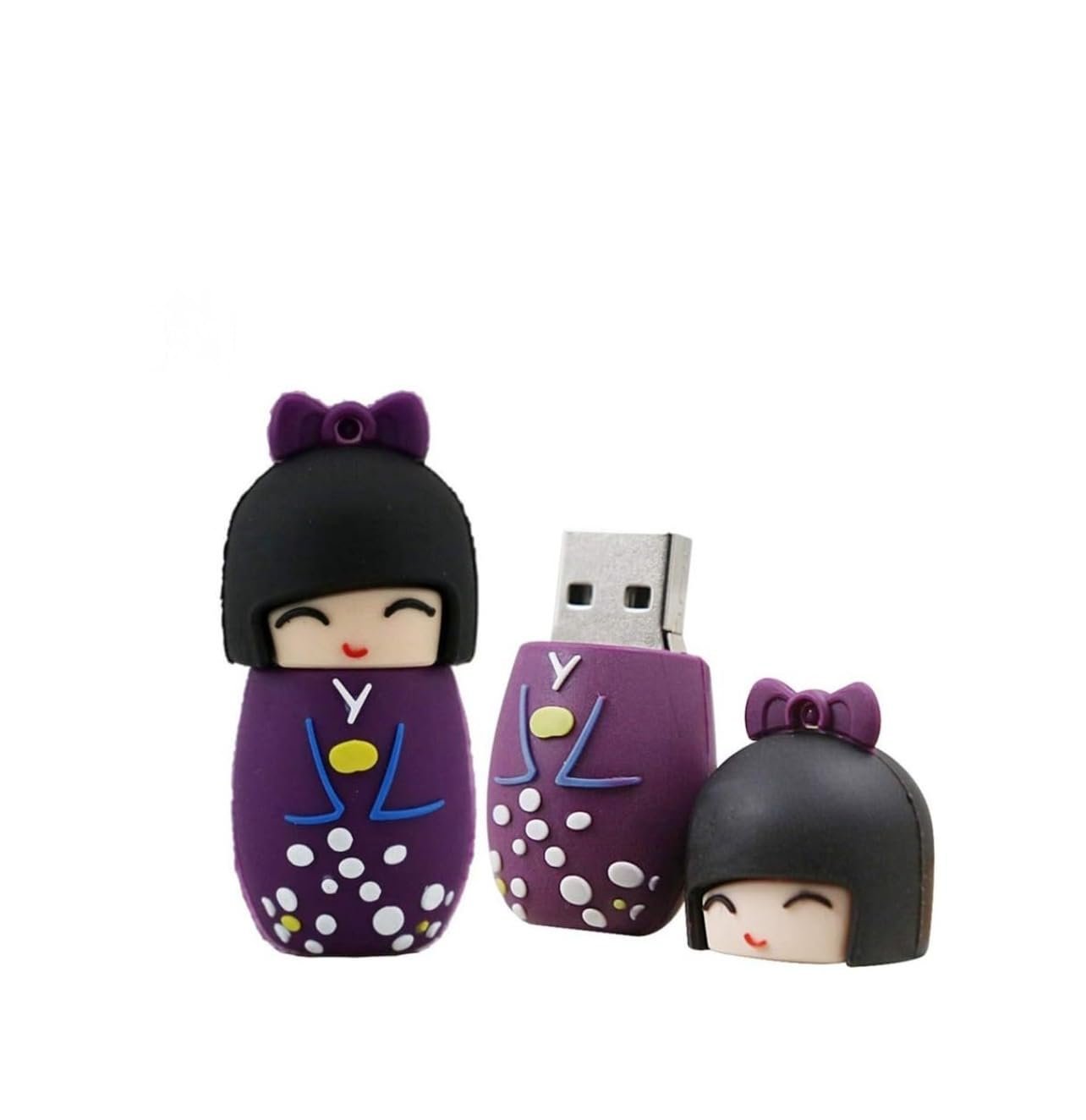 CleverlyGifted® 64GB Purple Japenese Doll USB Flash Drives, 2.0, Gifting Pen Drive, Upto 10Mbps, 1Pc