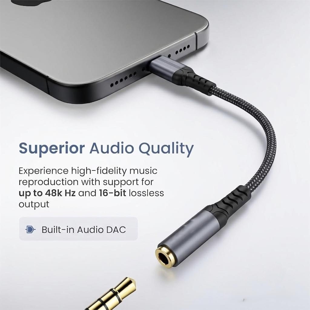 Winsumm USB-C to 3.5mm Audio Adapter with DAC - Image 2