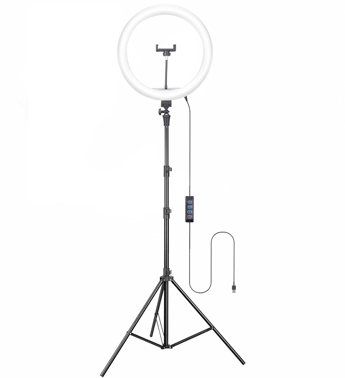 Ring Light with Tripod Stand, LED Circle Light with Phone Holder, Adjustable Height, Photography Lighting (4) - Image 3