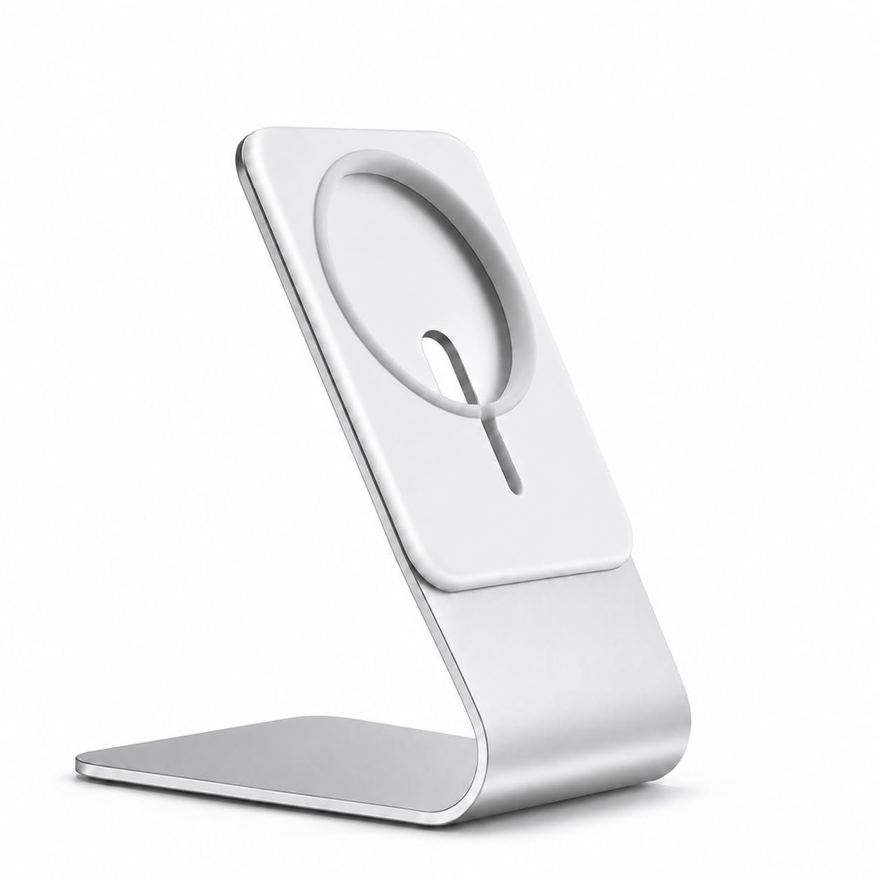 Desk Phone Stand for MagSafe Charger, Desktop Cell Phone Holder Mount for Magnetic Wireless Charging Compatible with iPhone 17 16 15 14 13 12 Aluminum Office Mag Safe Cellphone Dock Cradle