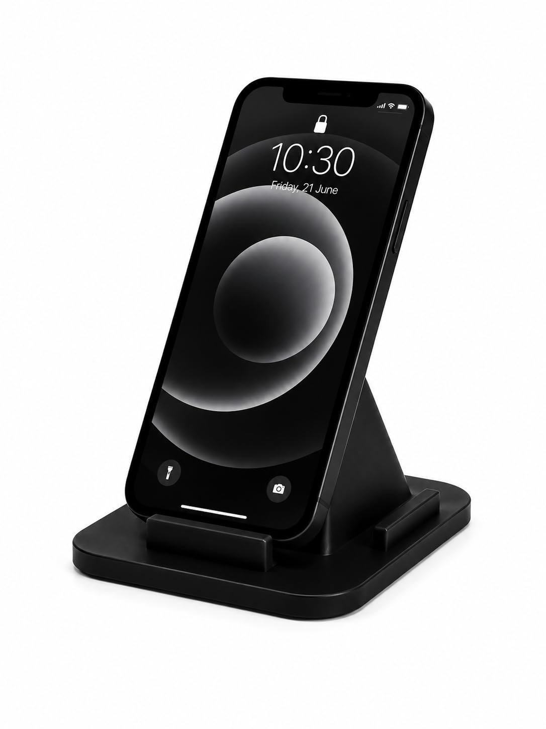 Multipurpose Mobile Phone Stand Holder for Desk | Pyramid Shape Anti-Slip Smartphone Stand for Table, Office & Home Use (Black) - Image 2