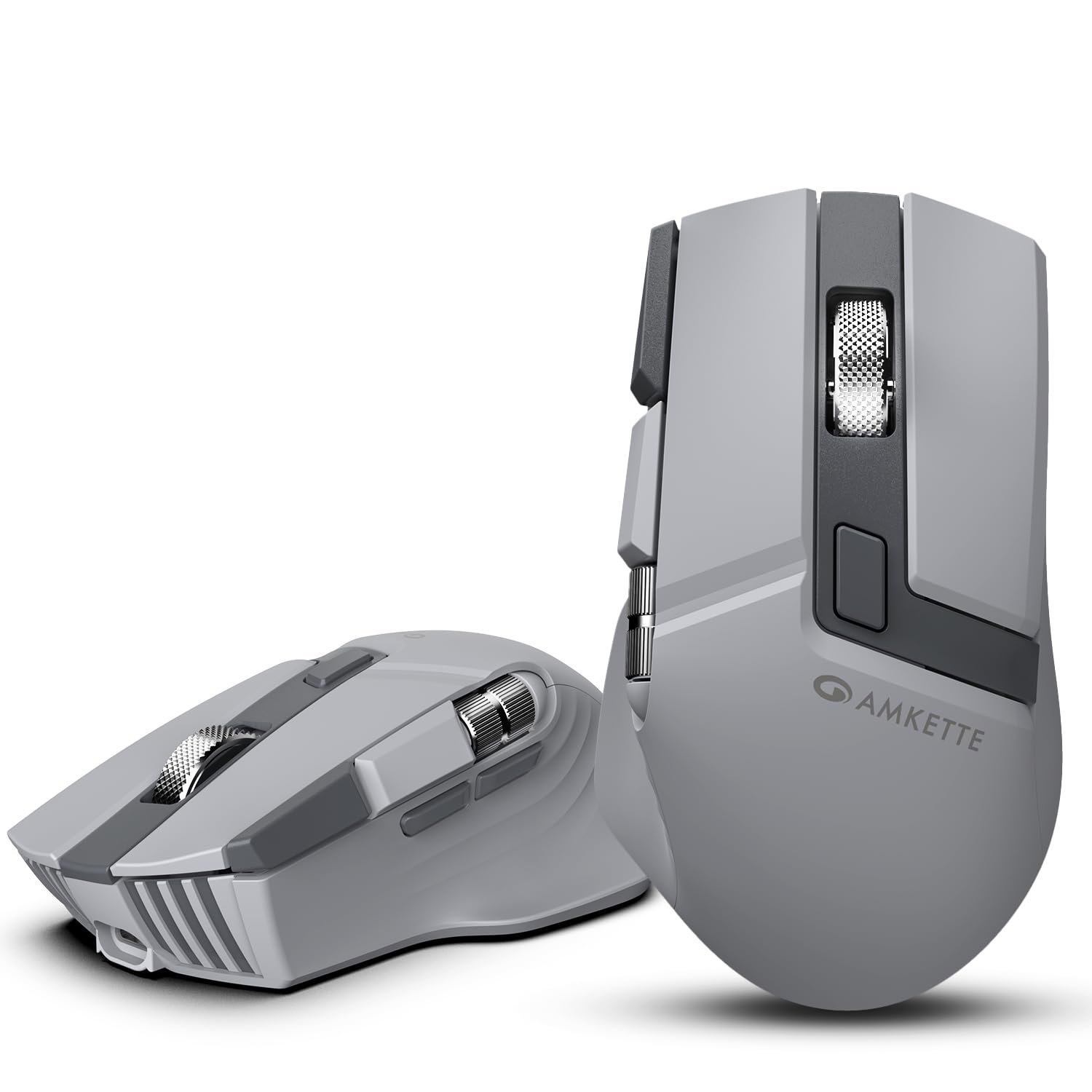 XS Series Flow S Ergonomic Wireless Mouse/Bluetooth Mouse with Side Scroll, 2.4G + 3×BT, 7 Buttons, Multi-OS, 3200 DPI Adjustable, 1000Hz Polling, 800mAh Rechargeable