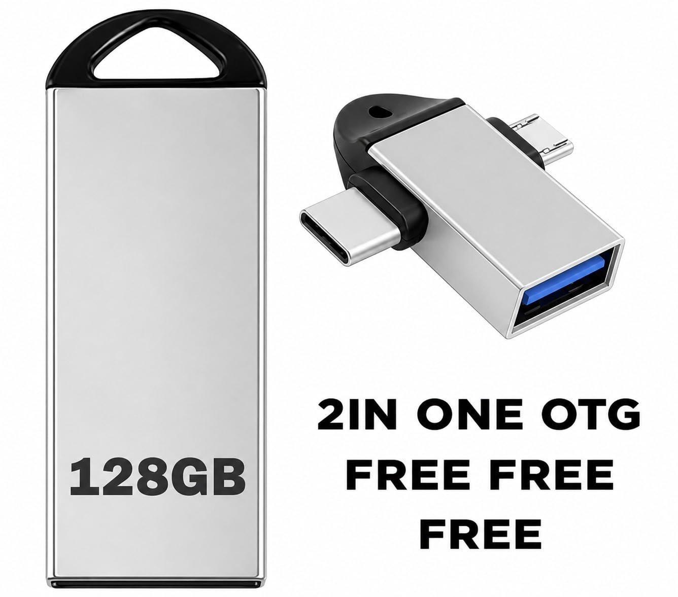 USB 2.0/3.0 Flash Drive with 128 GB Capacity | High Speed, Metal Pen Drive - Image 4
