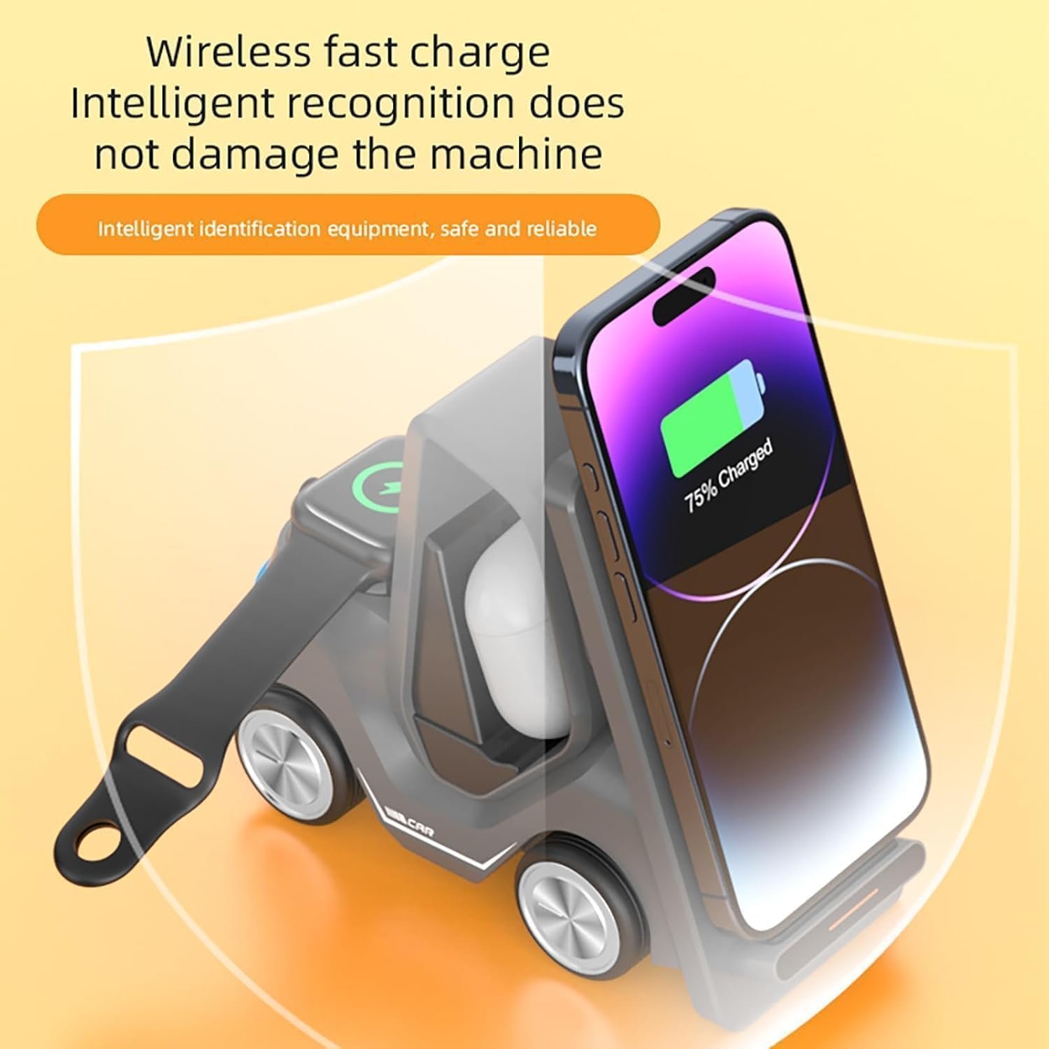 Multi-Device 3-in-1 Wireless Charging Station, 15W Foldable Magnetic Charger Stand and Compact Travel Power Pad - Image 6